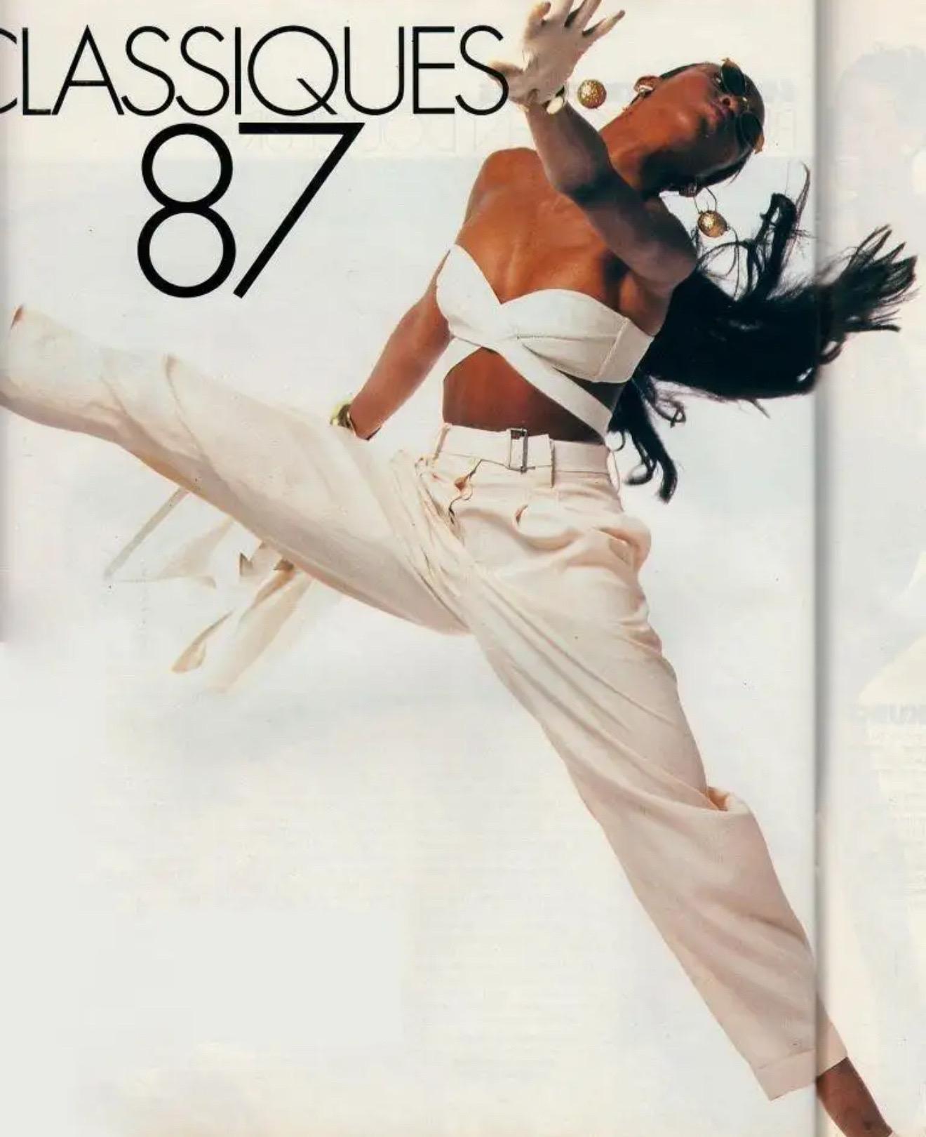 Azzedine Alaia S/S 1987/1991 Campaña de Pasarela Sujetador Envolvente Top y Pantalón Corto Conjunto de 2 Piezas en venta 10