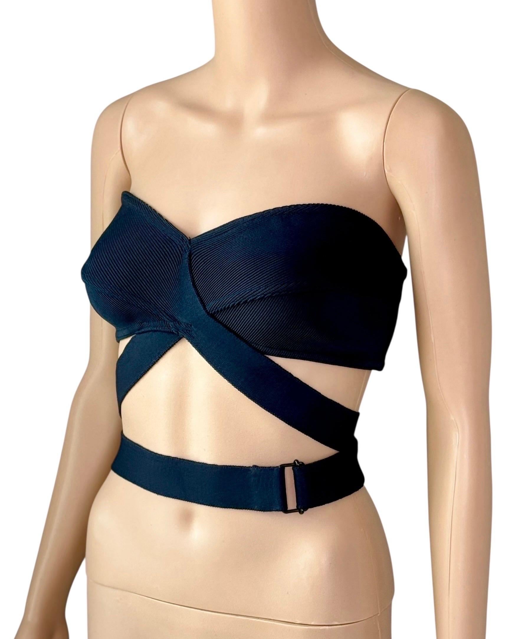 Azzedine Alaia Campaña de Pasarela S/S 1987 Sujetador Vintage Wrap Bralette Crop Top 6