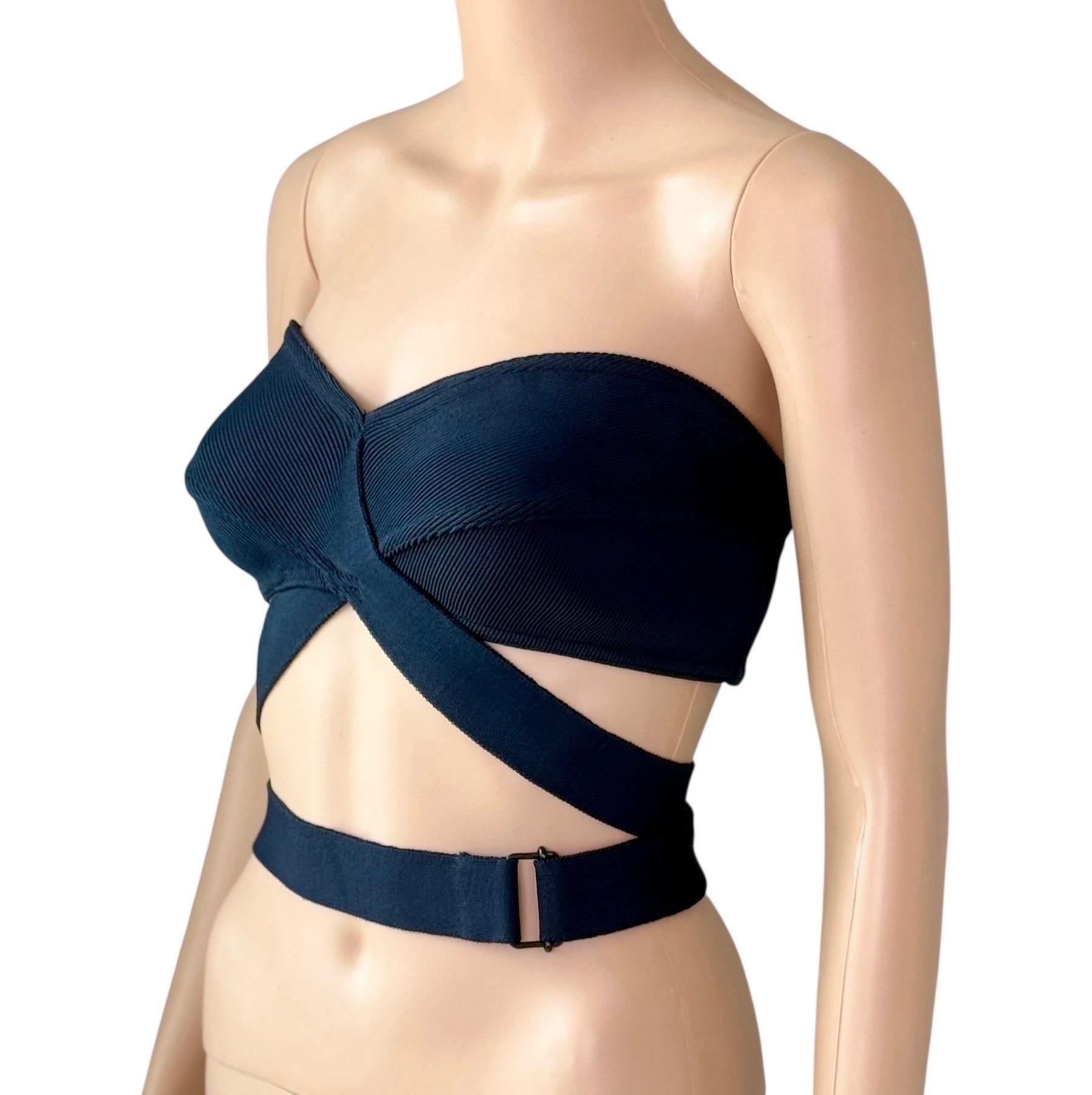 Azzedine Alaia Campaña de Pasarela S/S 1987 Sujetador Vintage Wrap Bralette Crop Top 8