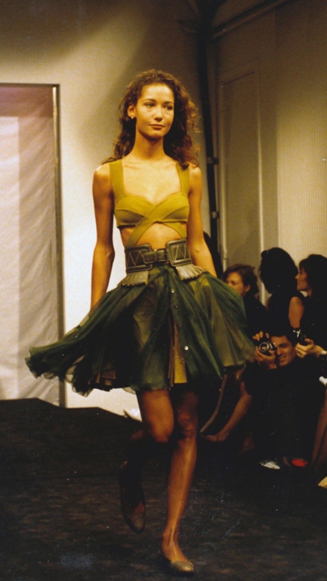 Azzedine Alaia Campaña de Pasarela S/S 1987 Sujetador Vintage Wrap Bralette Crop Top 13