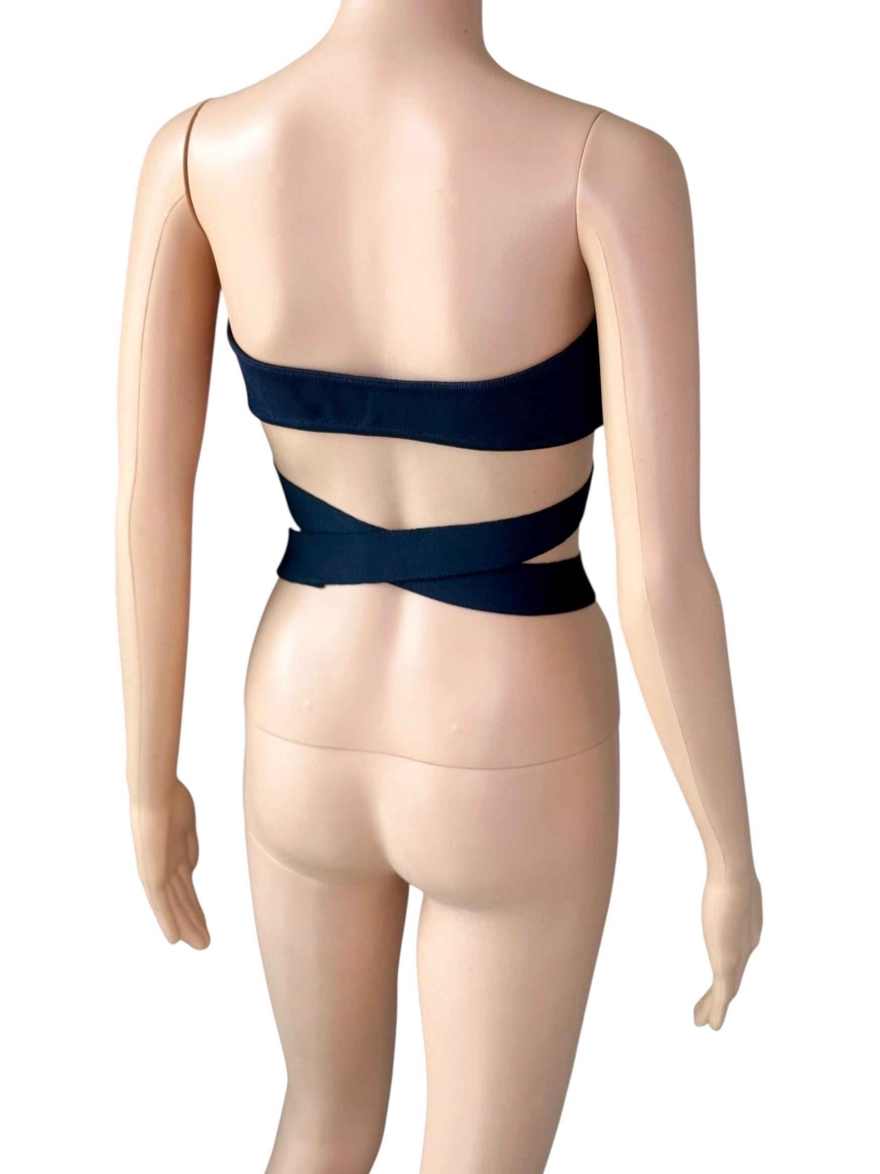 Azzedine Alaia Campaña de Pasarela S/S 1987 Sujetador Vintage Wrap Bralette Crop Top 1