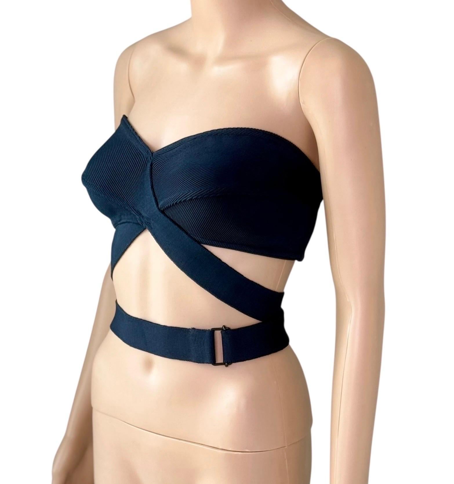 Azzedine Alaia Campaña de Pasarela S/S 1987 Sujetador Vintage Wrap Bralette Crop Top 2