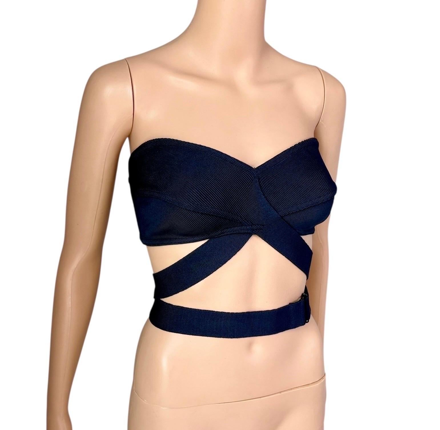 Azzedine Alaia Campaña de Pasarela S/S 1987 Sujetador Vintage Wrap Bralette Crop Top 3
