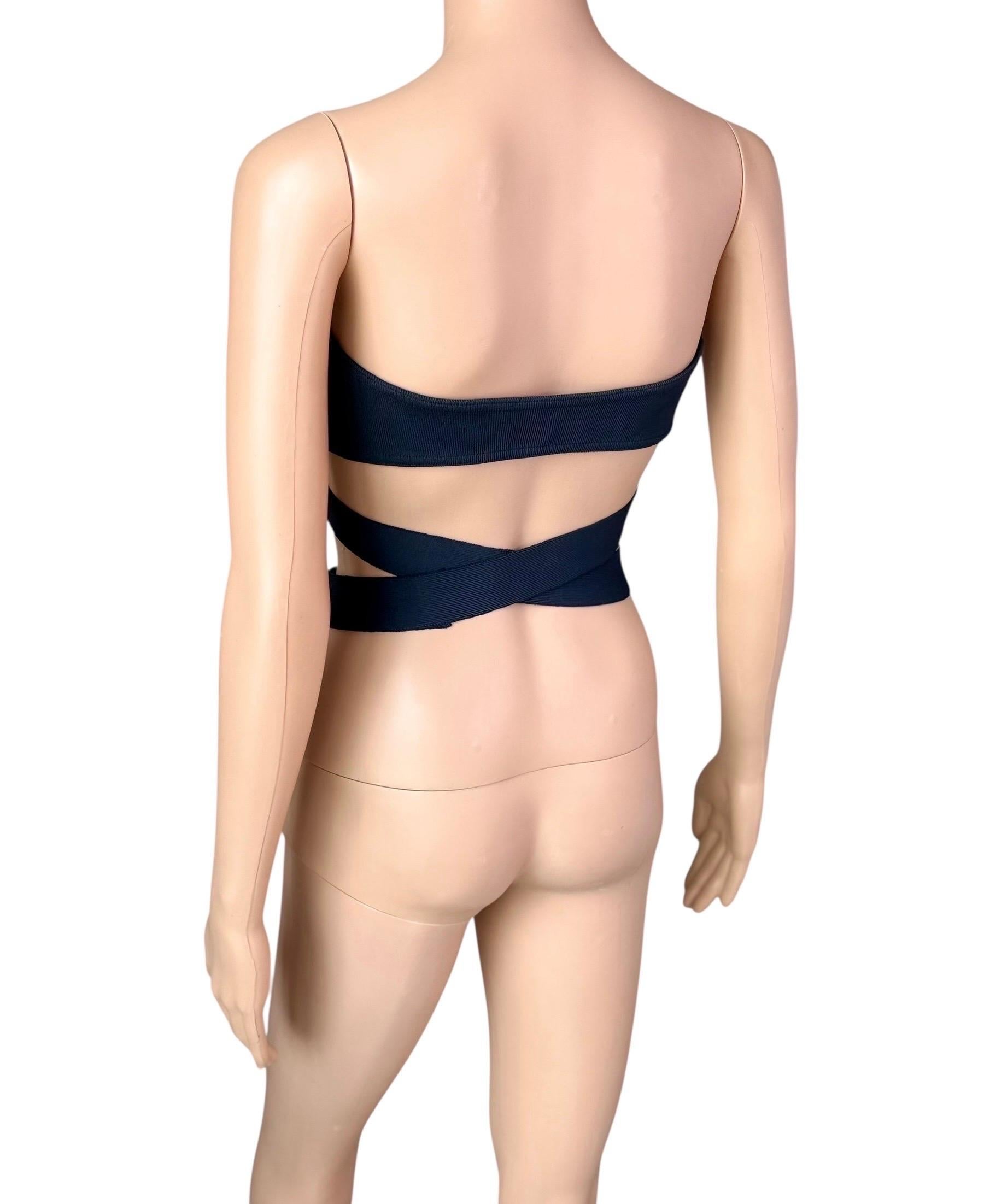 Azzedine Alaia Campaña de Pasarela S/S 1987 Sujetador Vintage Wrap Bralette Crop Top 4