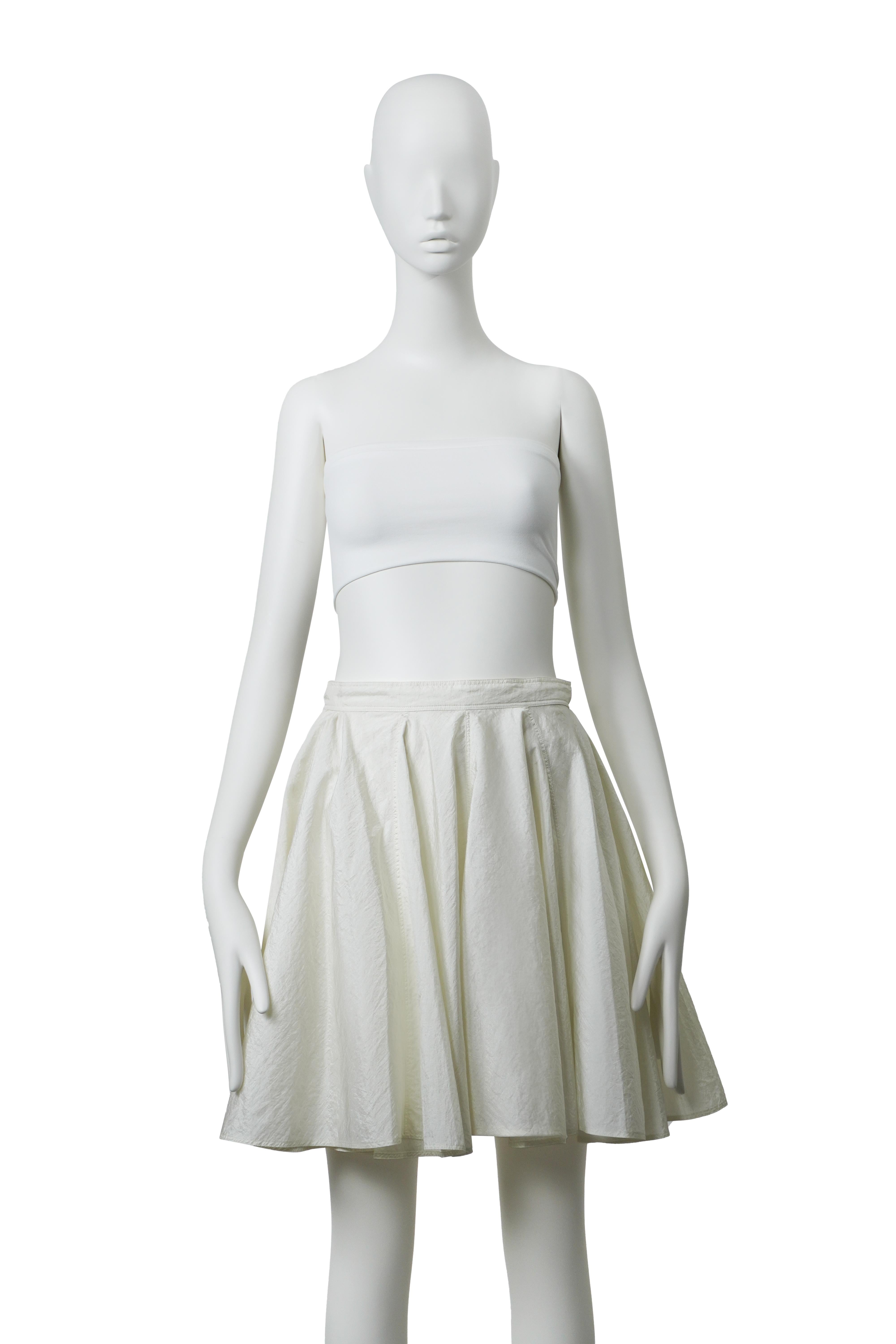 Grigio Azzedine Alaïa - Gonna a ruota in nylon - P/E 1988 in vendita