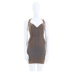 Azzedine Alaïa S/S 1990 Mini Cotton Stretch Brown Dress