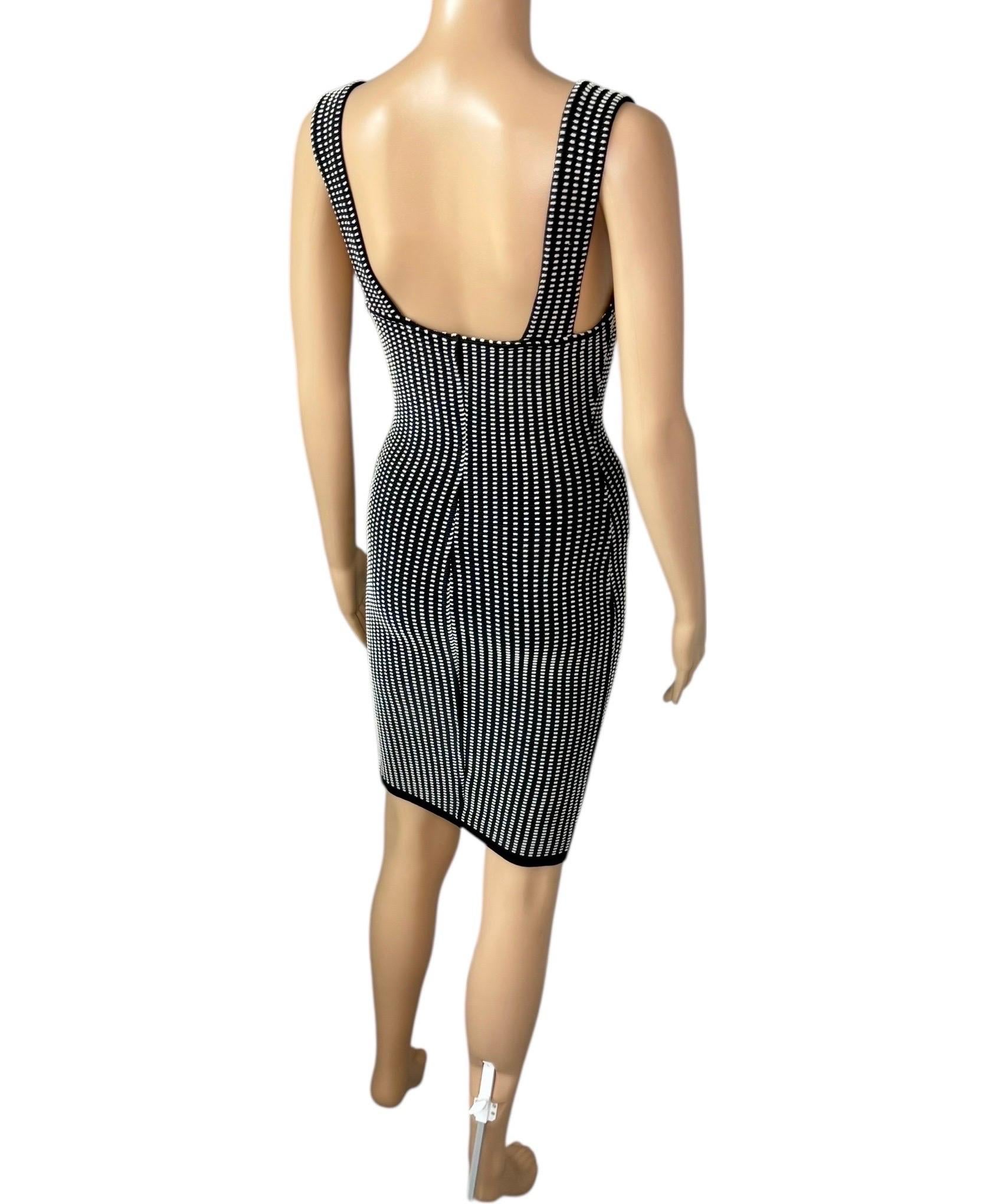 Azzedine Alaia - P/E 1990 - Mini Abito Vintage in Maglia Bodycon con Dot Dot in vendita 6