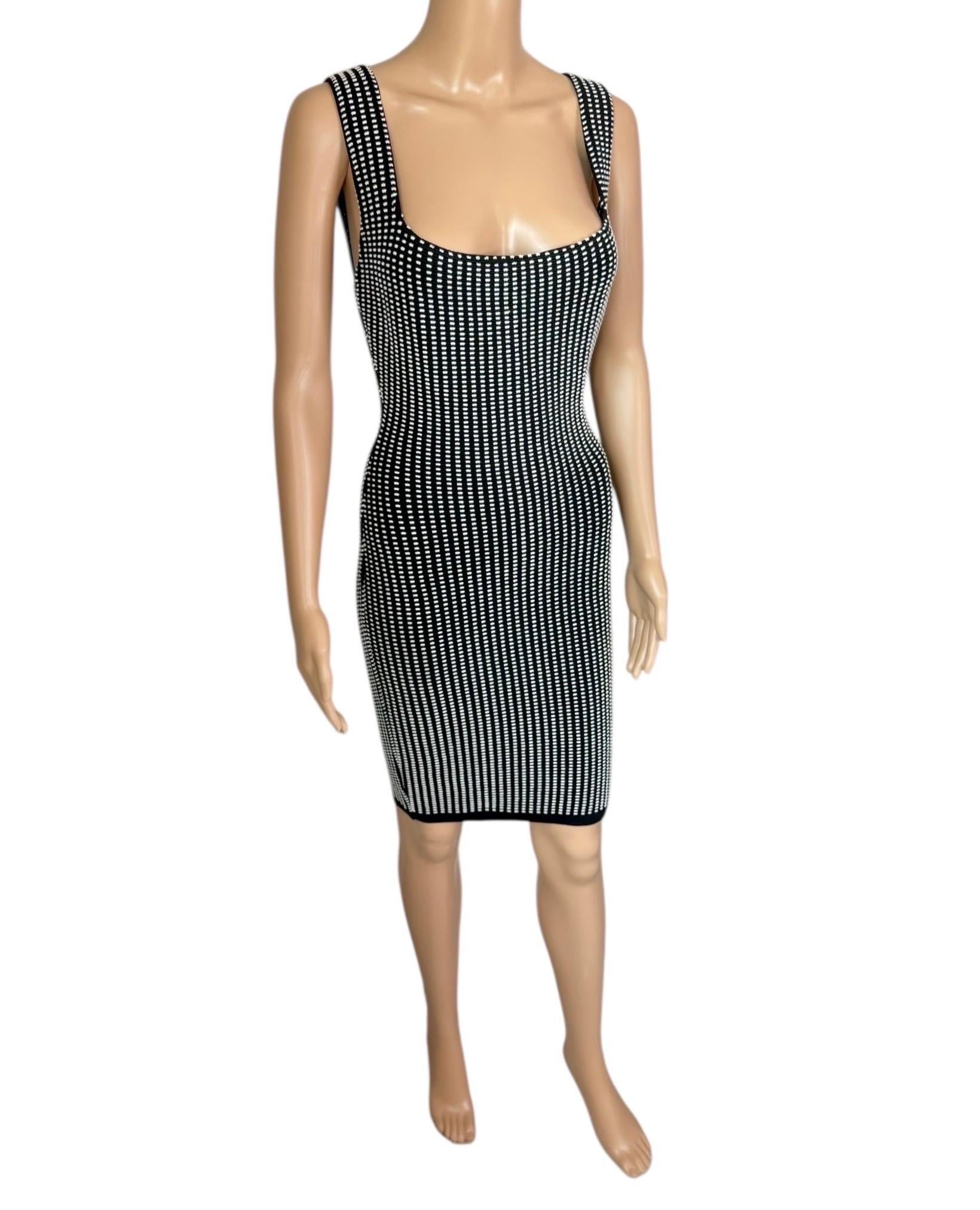 Azzedine Alaia - P/E 1990 - Mini Abito Vintage in Maglia Bodycon con Dot Dot in vendita 10