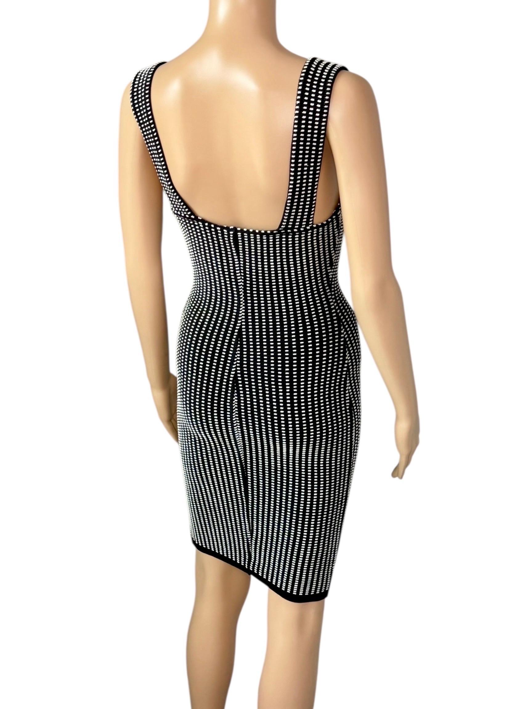 Azzedine Alaia - P/E 1990 - Mini Abito Vintage in Maglia Bodycon con Dot Dot in vendita 2