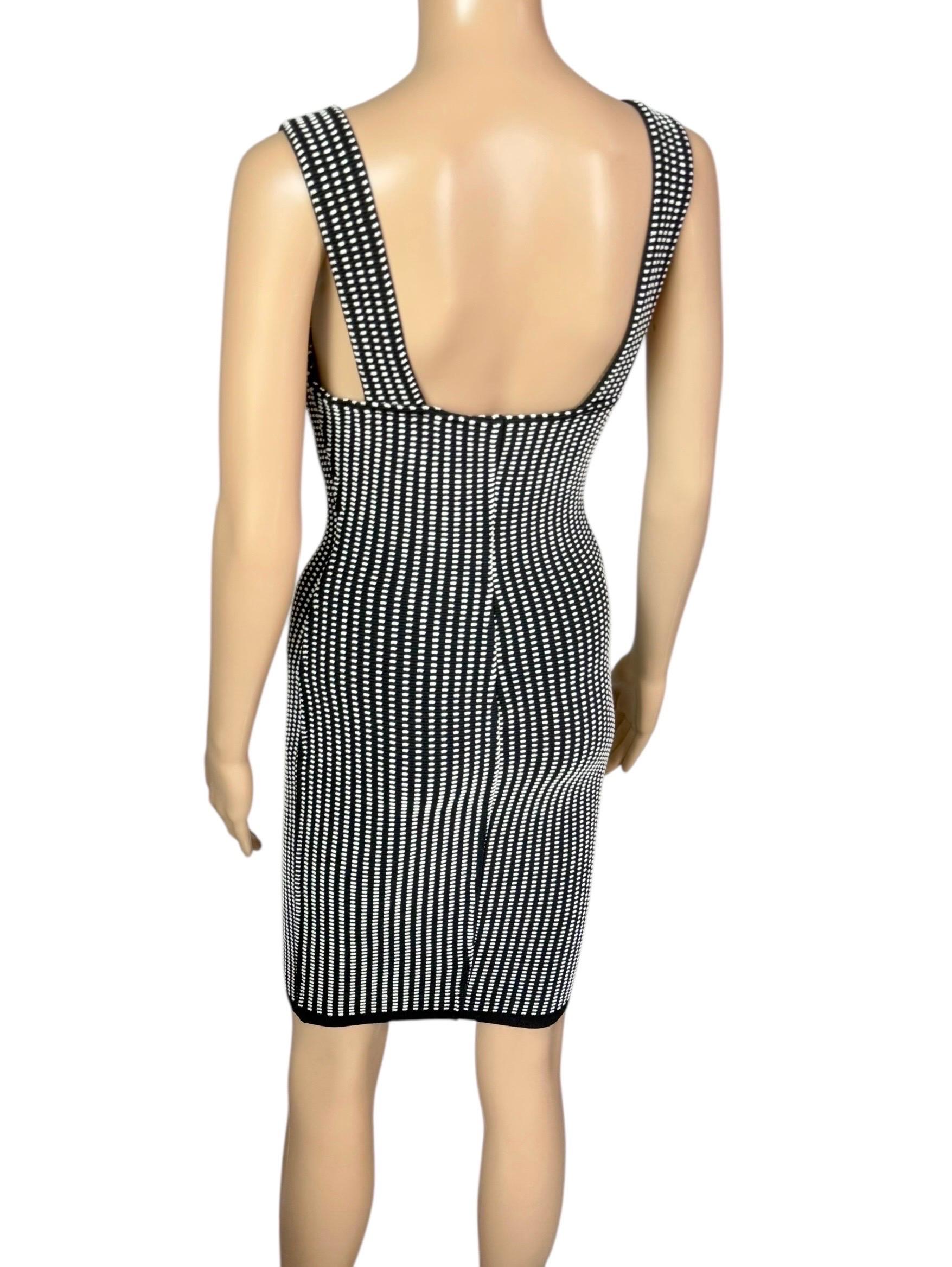 Azzedine Alaia - P/E 1990 - Mini Abito Vintage in Maglia Bodycon con Dot Dot in vendita 4