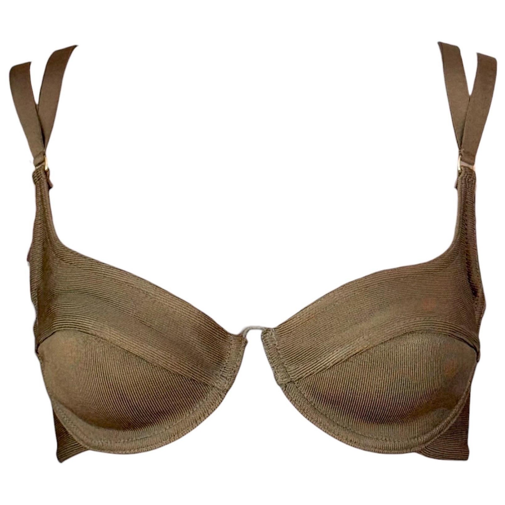 Azzedine Alaia S/S 1990 Pasarela Vintage Sujetador Bralette Bustier Crop Top