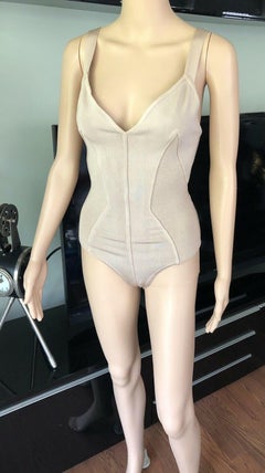 Azzedine Alaia S/S 1990 Runway Vintage Bustier Bodysuit