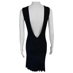 Azzedine Alaia S/S 1990 Runway Vintage Fitted Open Back Black Dress 