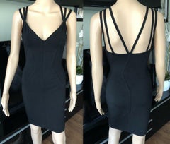 Azzedine Alaia S/S 1990 Vintage Black Bustier Fitted Dress