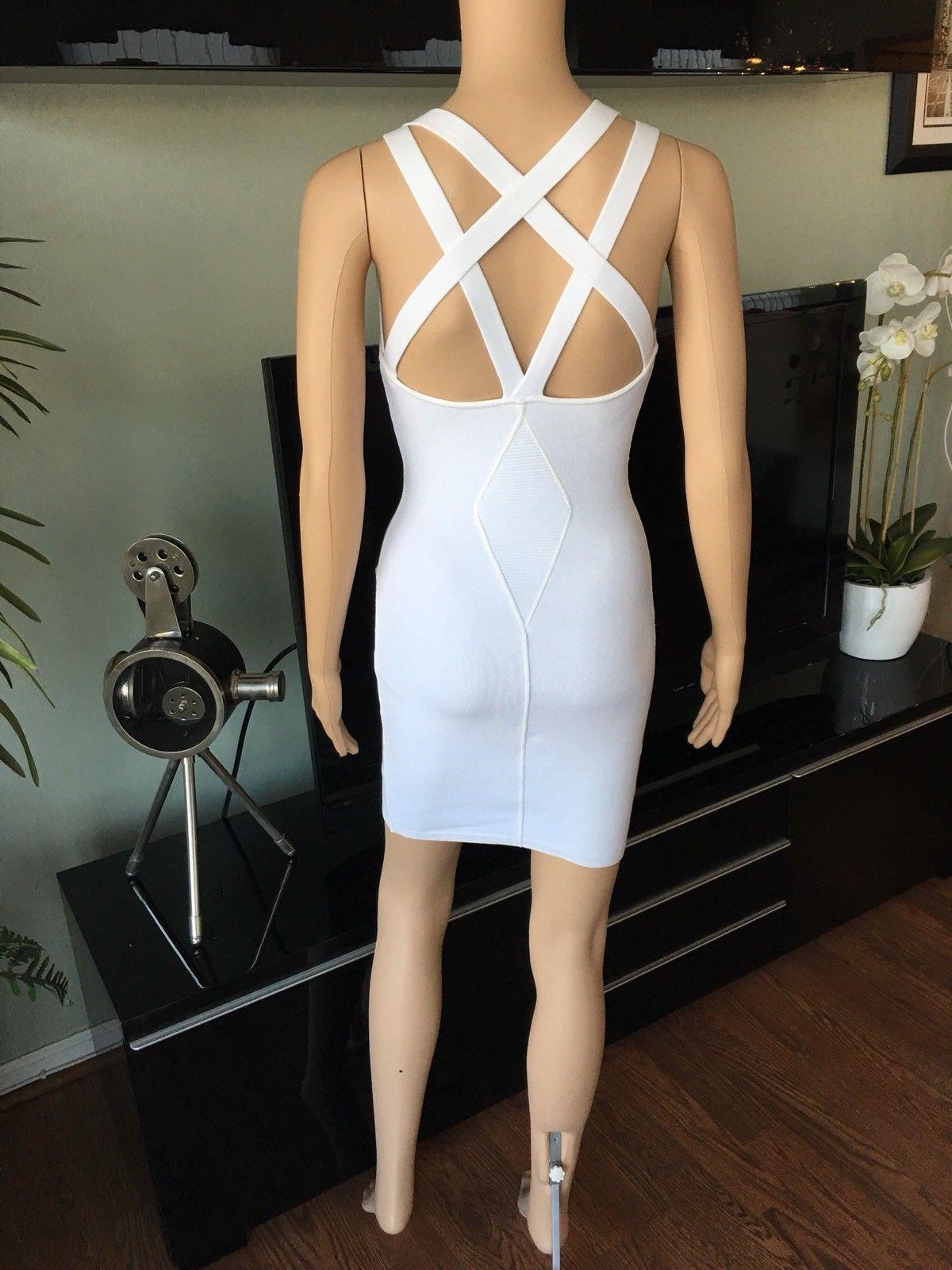 Gray Azzedine Alaia S/S 1990 Vintage Fitted White Dress For Sale