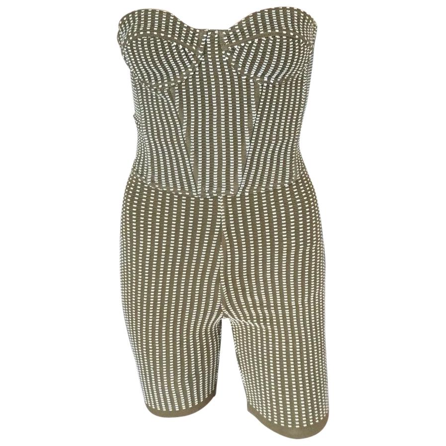 Azzedine Alaia S/S 1990 Vintage Leggings/Shorts Bodysuit Corset 3 Piece Set 