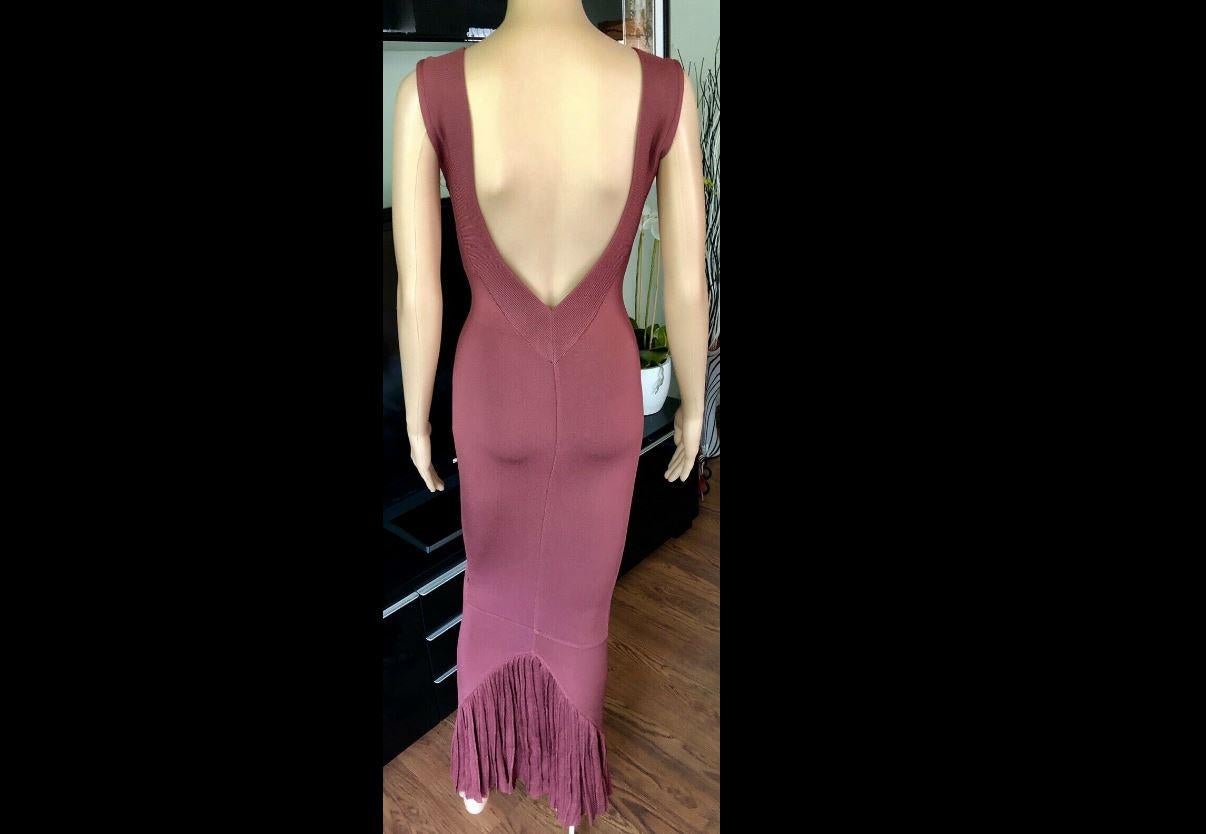 Azzedine Alaia S/S 1990 Vintage Open Back Dress Gown In Excellent Condition In Naples, FL