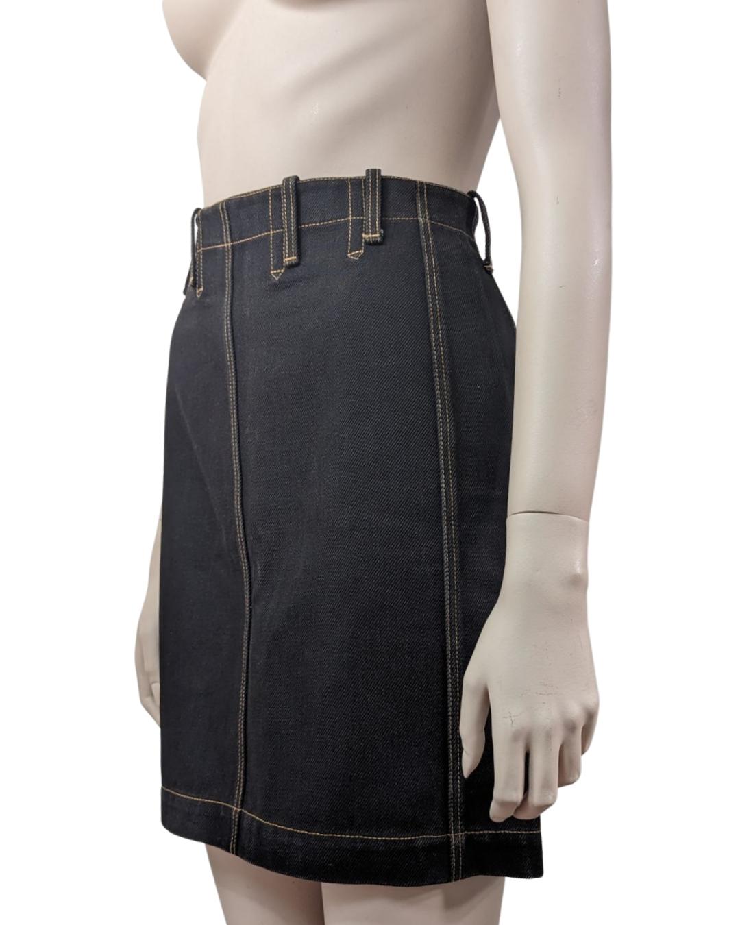 Azzedine Alaïa S/S 1991 High Waist Lace-up Denim Skirt For Sale 1