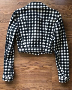 Azzedine Alaia S/S 1991 Iconic Tati Checkered Black and White Crop Jacket