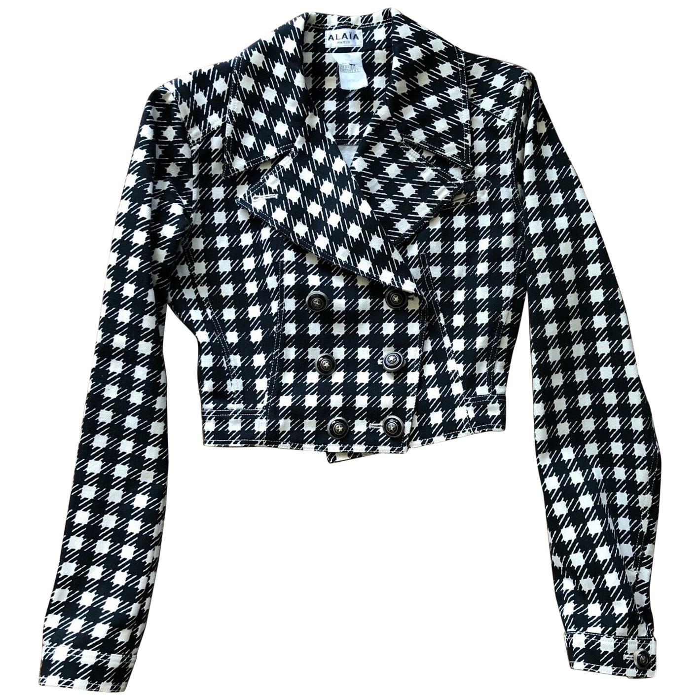 Azzedine Alaia S/S 1991 Iconic Tati Checkered Black and White Crop Jacket
