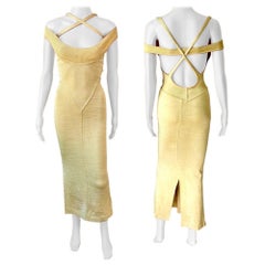 Robe moulante vintage Azzedine Alaïa, collection printemps-été 1991, inspirée du défilé, avec bustier ajouré et dos nu
