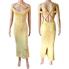 Robe moulante vintage Azzedine Alaïa, collection printemps-été 1991, inspirée du défilé, avec bustier ajouré et dos nu