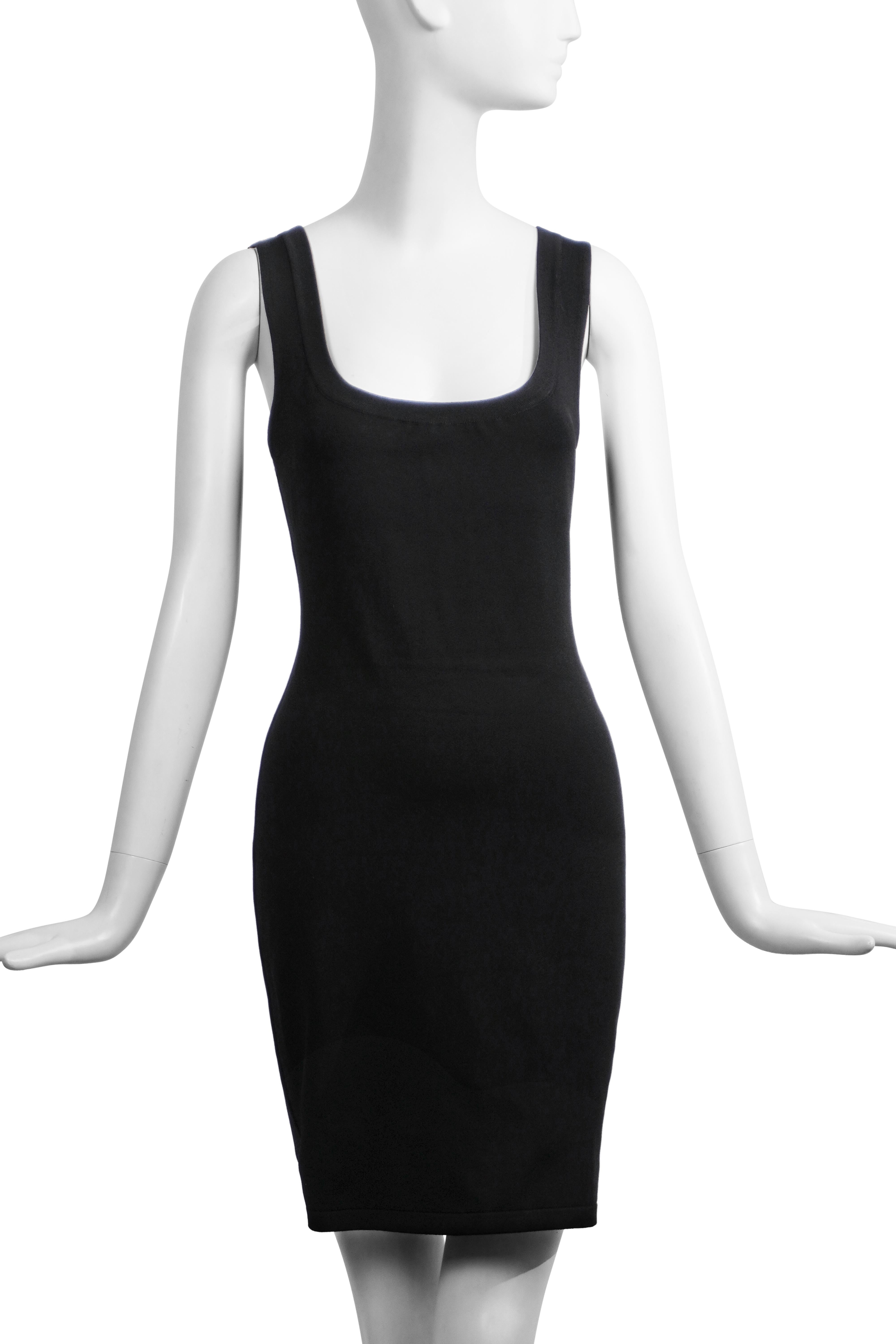AZZEDINE ALAÏA S/S 1991 La Supermodelo Bodycon Vestido de Pasarela L Negro en venta