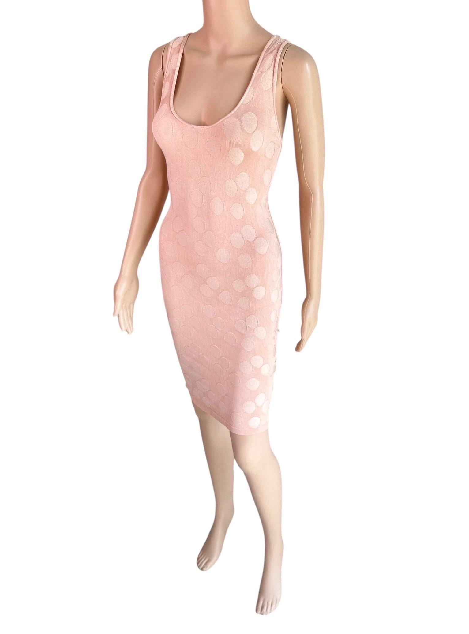Azzedine Alaia S/S 1991 Bodycon Vintage Mini Vestido de Lunares sin Espalda en venta 6