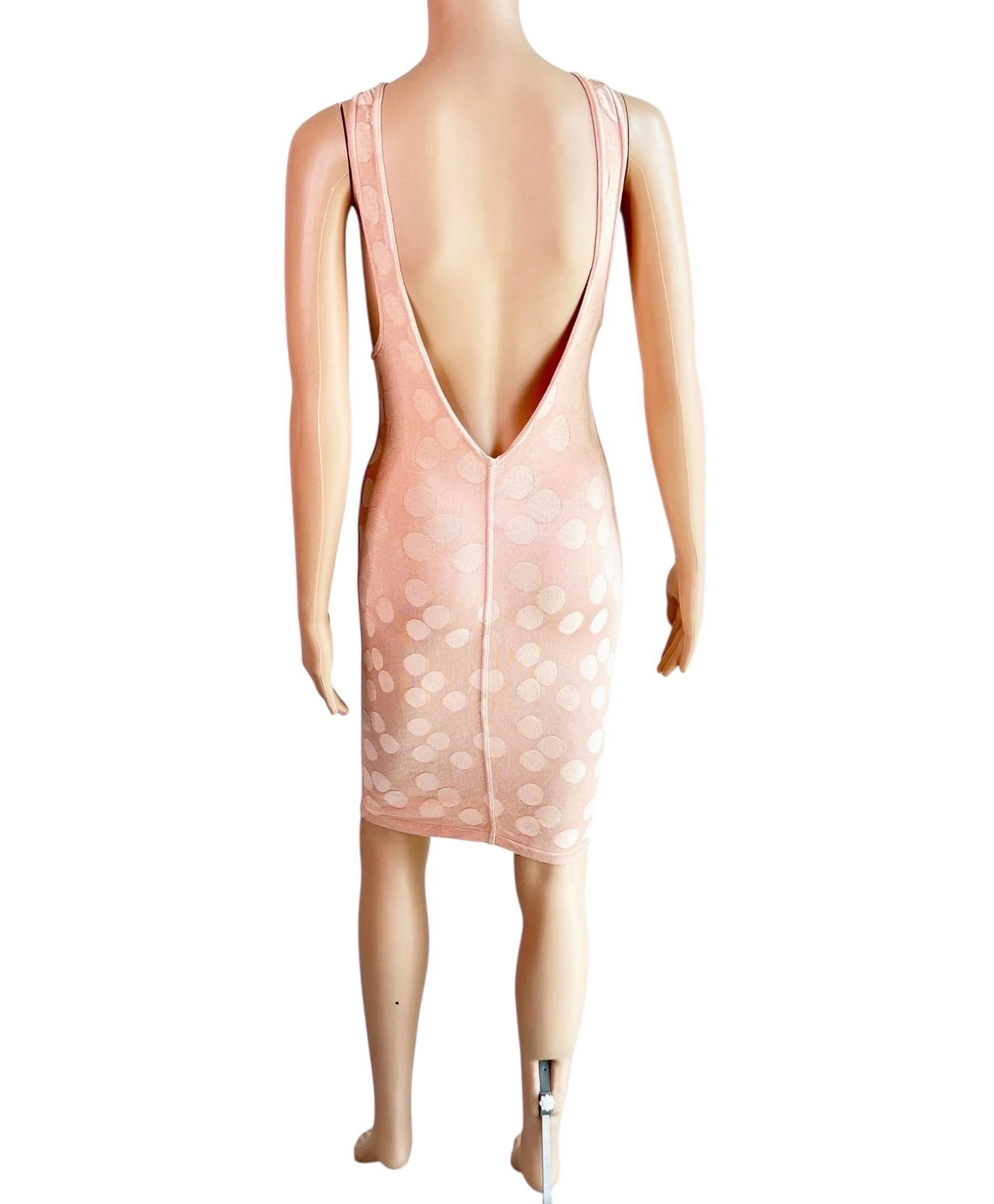 Azzedine Alaia S/S 1991 Bodycon Vintage Mini Vestido de Lunares sin Espalda en venta 7