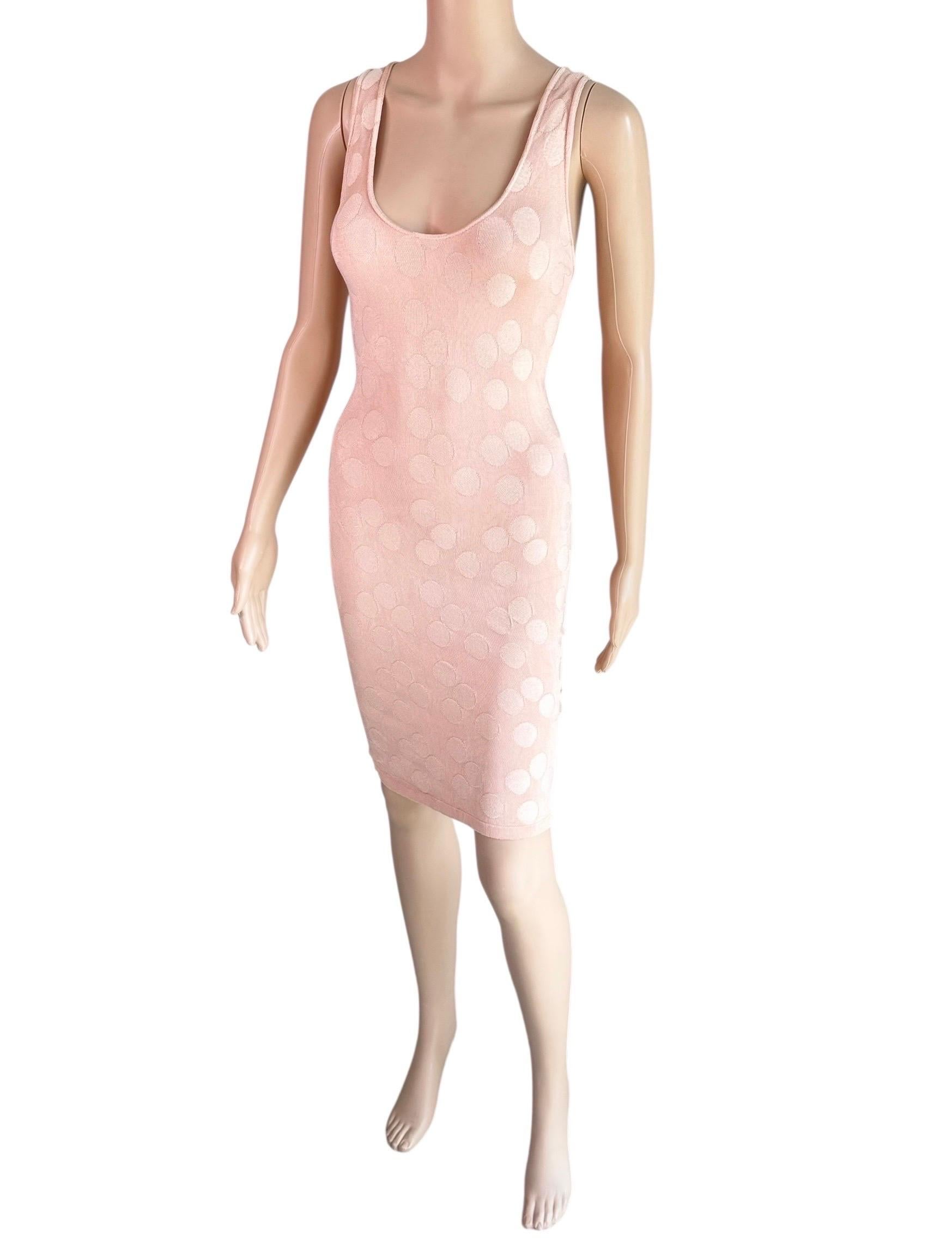Azzedine Alaia S/S 1991 Bodycon Vintage Mini Vestido de Lunares sin Espalda en venta 10