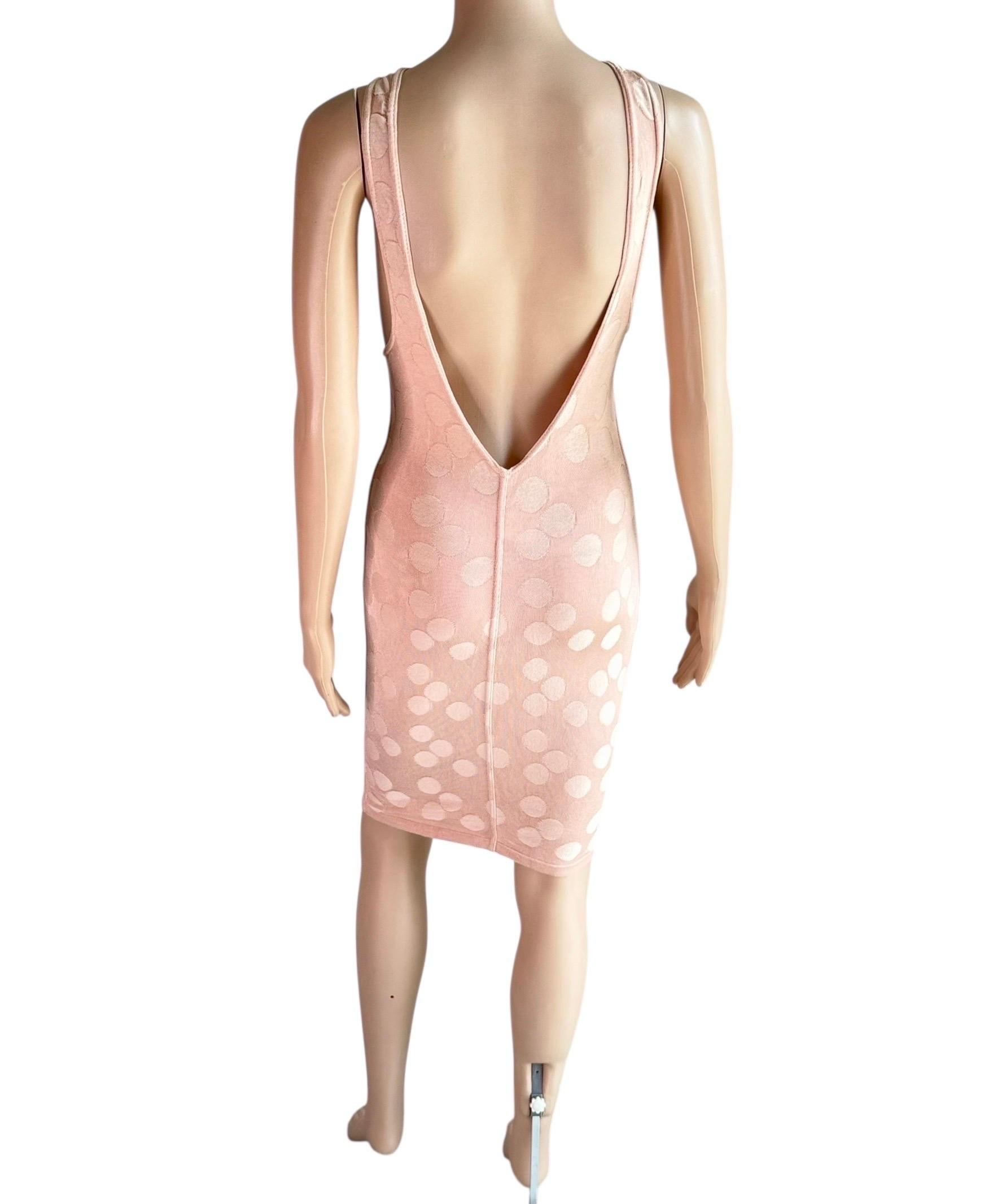 Azzedine Alaia S/S 1991 Bodycon Vintage Mini Vestido de Lunares sin Espalda en venta 11