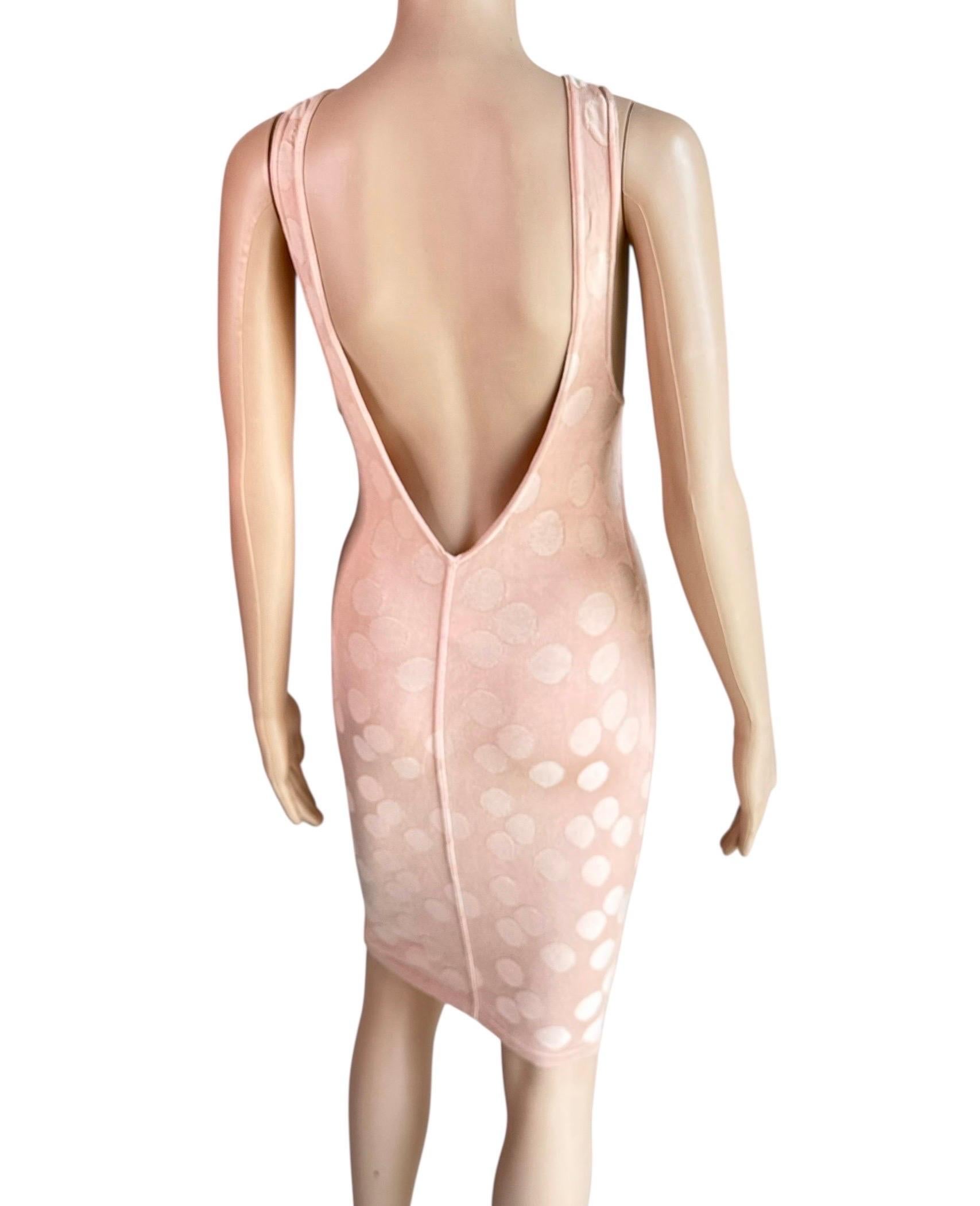 Azzedine Alaia S/S 1991 Bodycon Vintage Mini Vestido de Lunares sin Espalda en venta 1