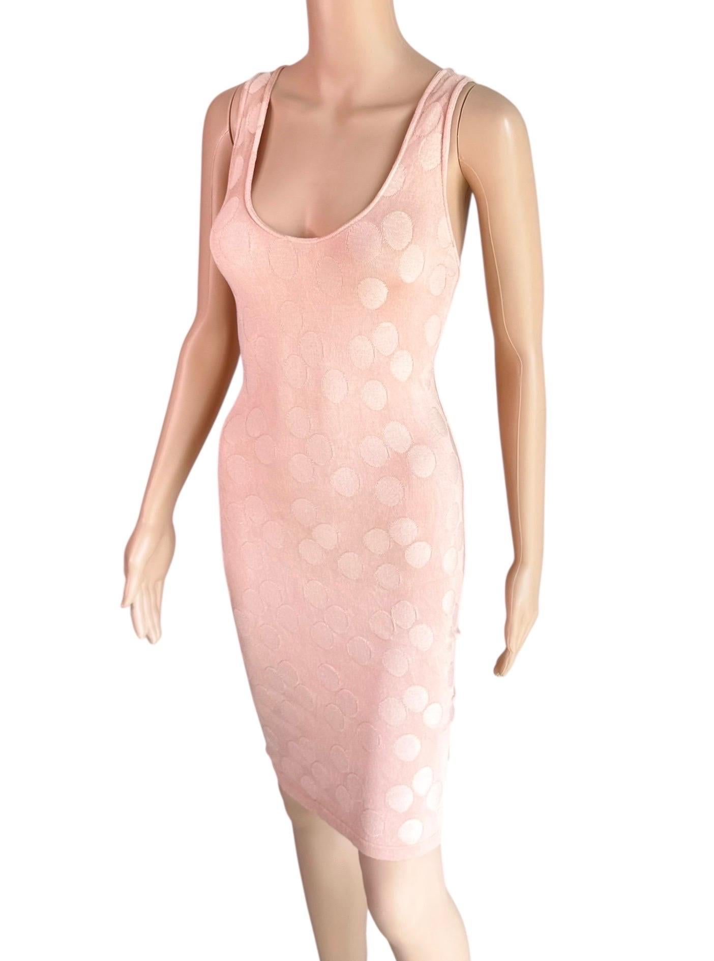 Azzedine Alaia S/S 1991 Bodycon Vintage Mini Vestido de Lunares sin Espalda en venta 2