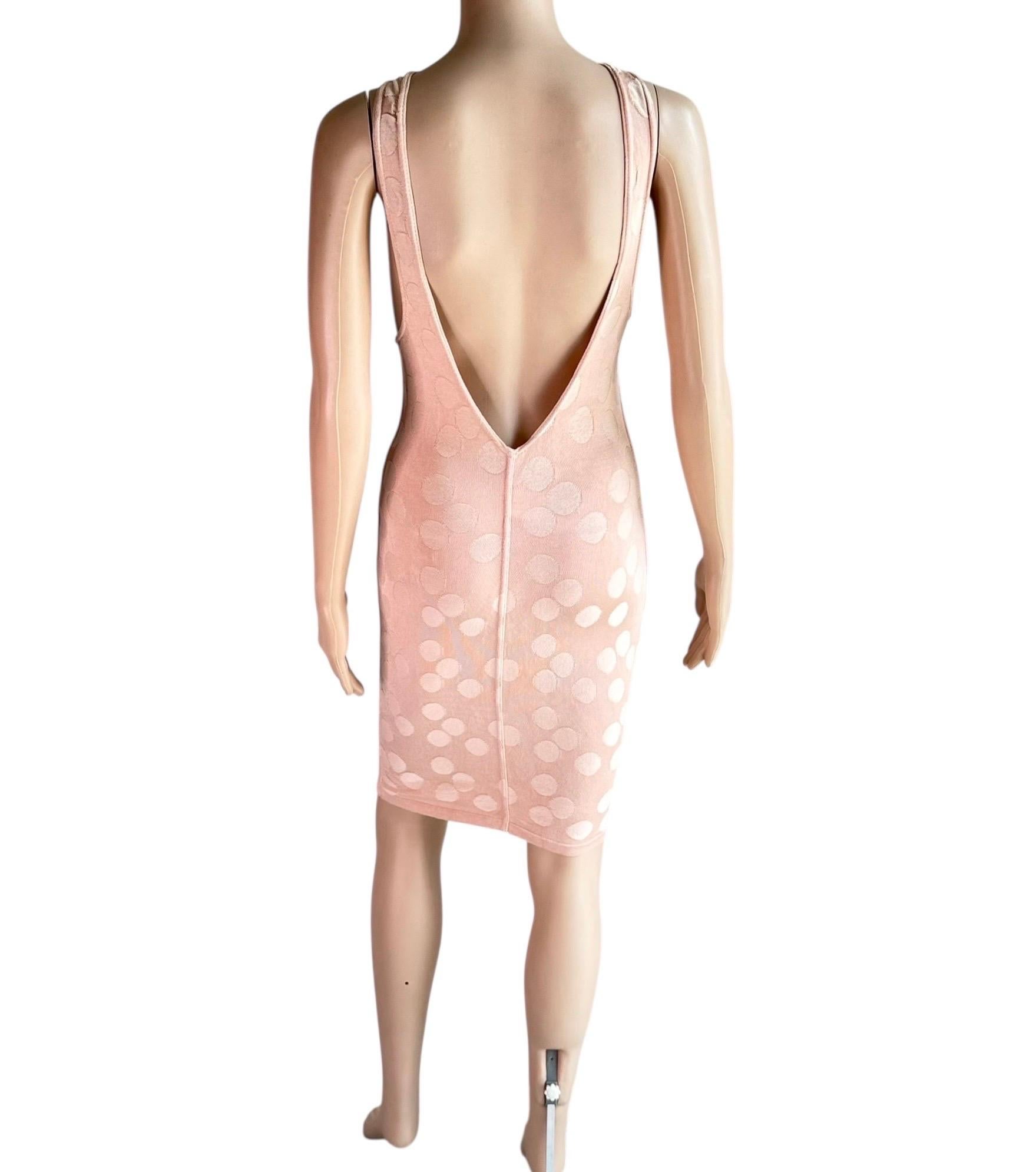 Azzedine Alaia S/S 1991 Bodycon Vintage Mini Vestido de Lunares sin Espalda en venta 3
