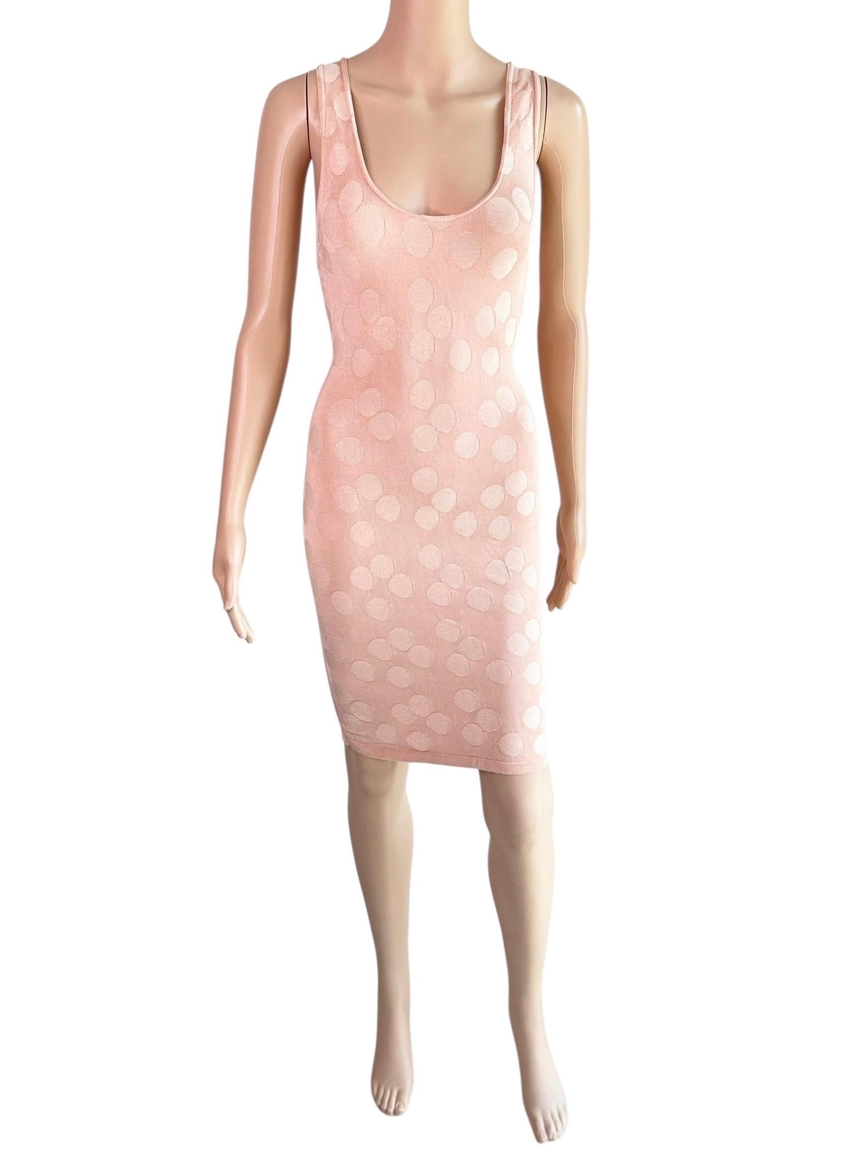 Azzedine Alaia S/S 1991 Bodycon Vintage Mini Vestido de Lunares sin Espalda en venta 4