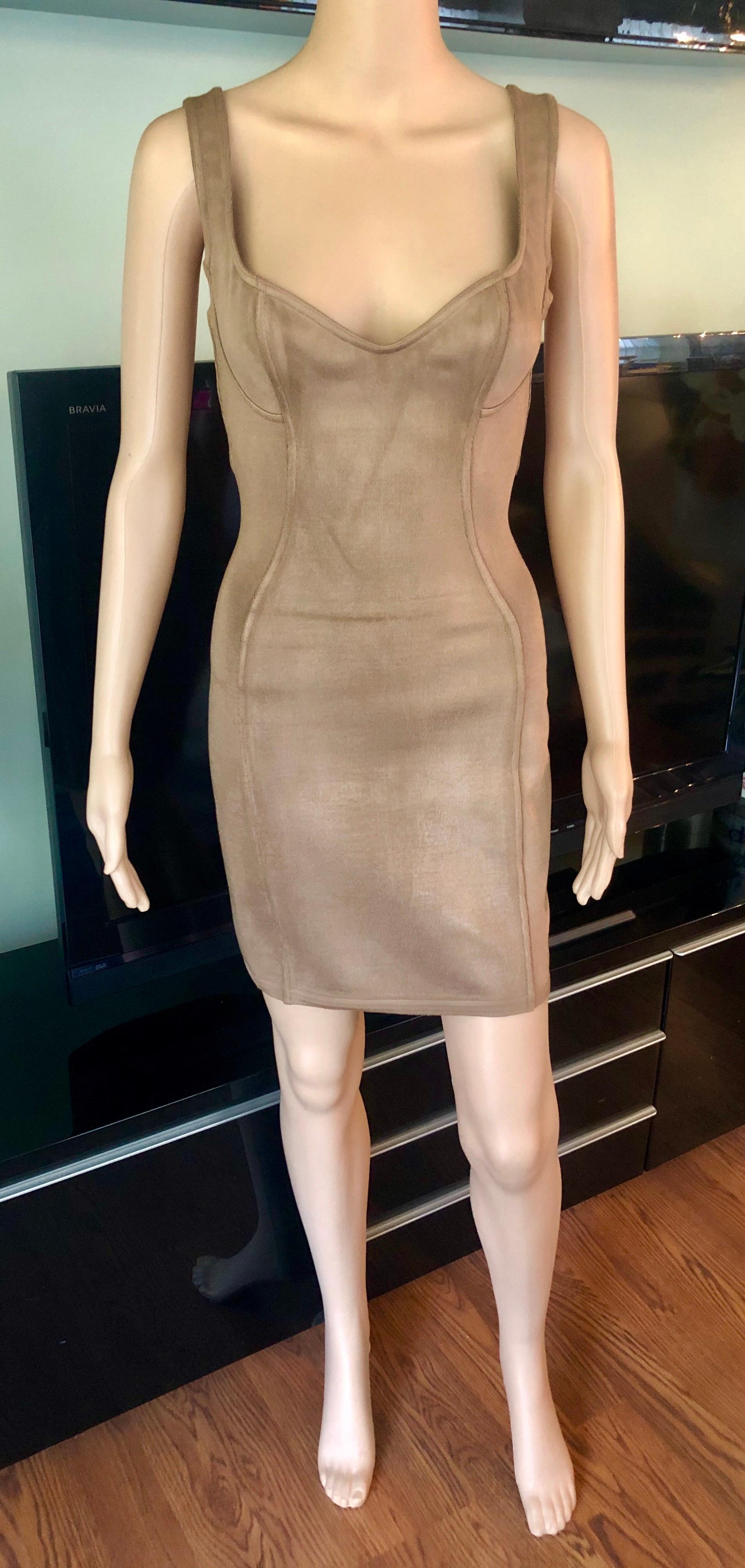 Azzedine Alaia S/S 1991 Vintage Bustier Bodycon Mini Dress  In Good Condition For Sale In Naples, FL