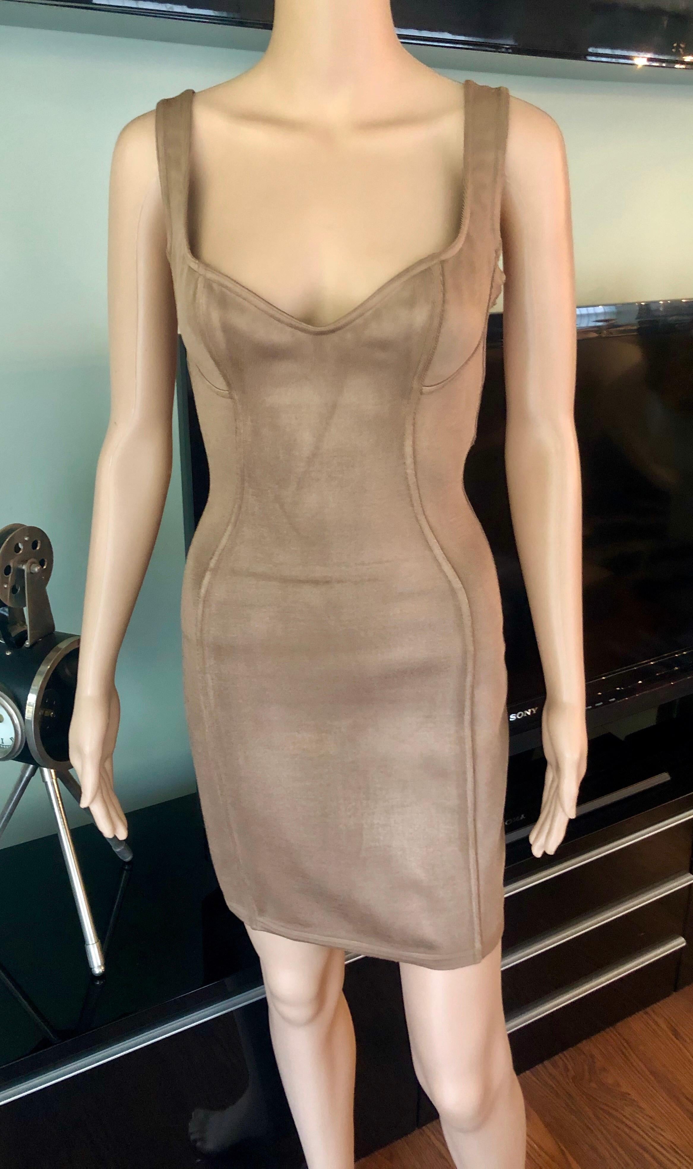 Women's Azzedine Alaia S/S 1991 Vintage Bustier Bodycon Mini Dress  For Sale