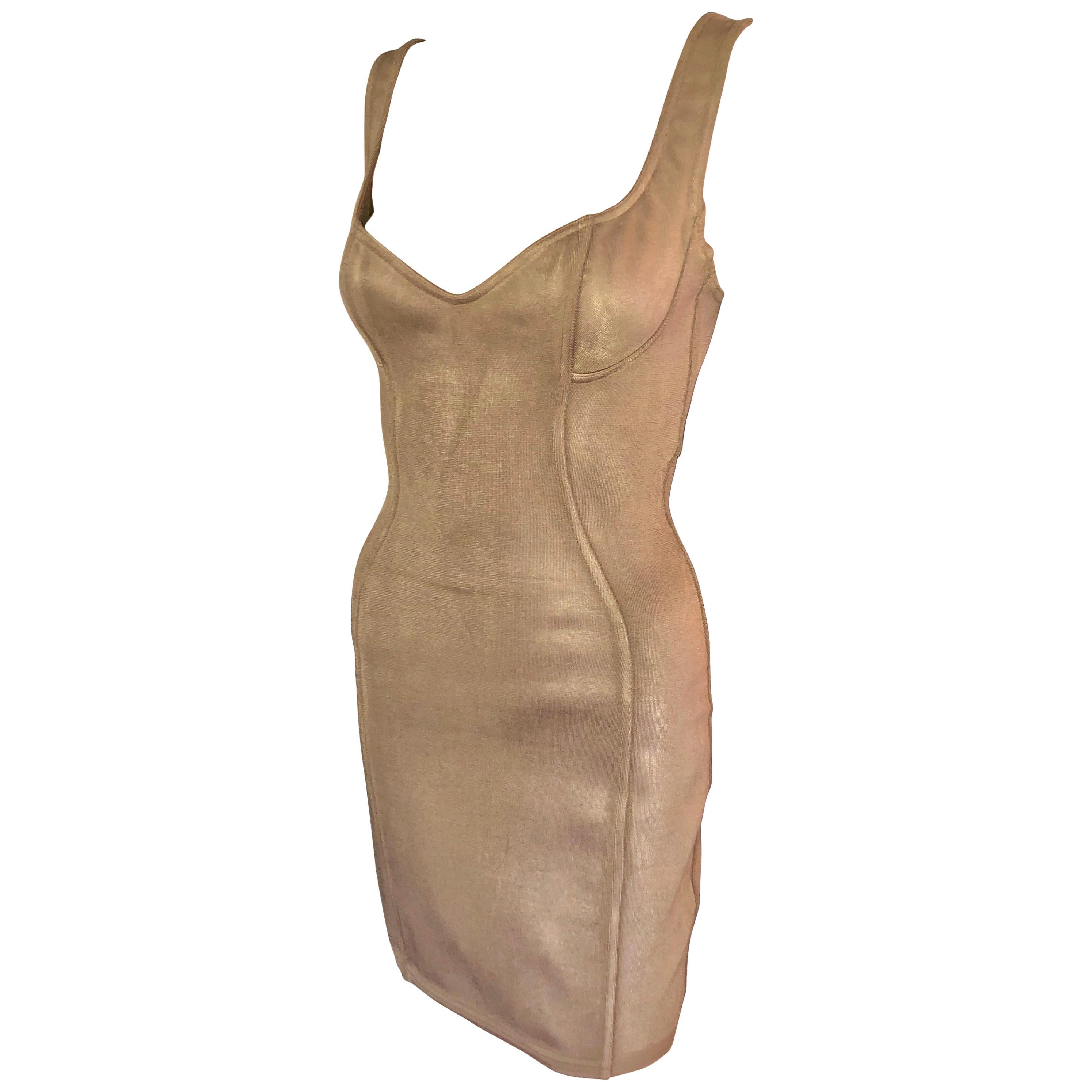 Azzedine Alaia S/S 1991 Vintage Bustier Bodycon Mini Dress  For Sale