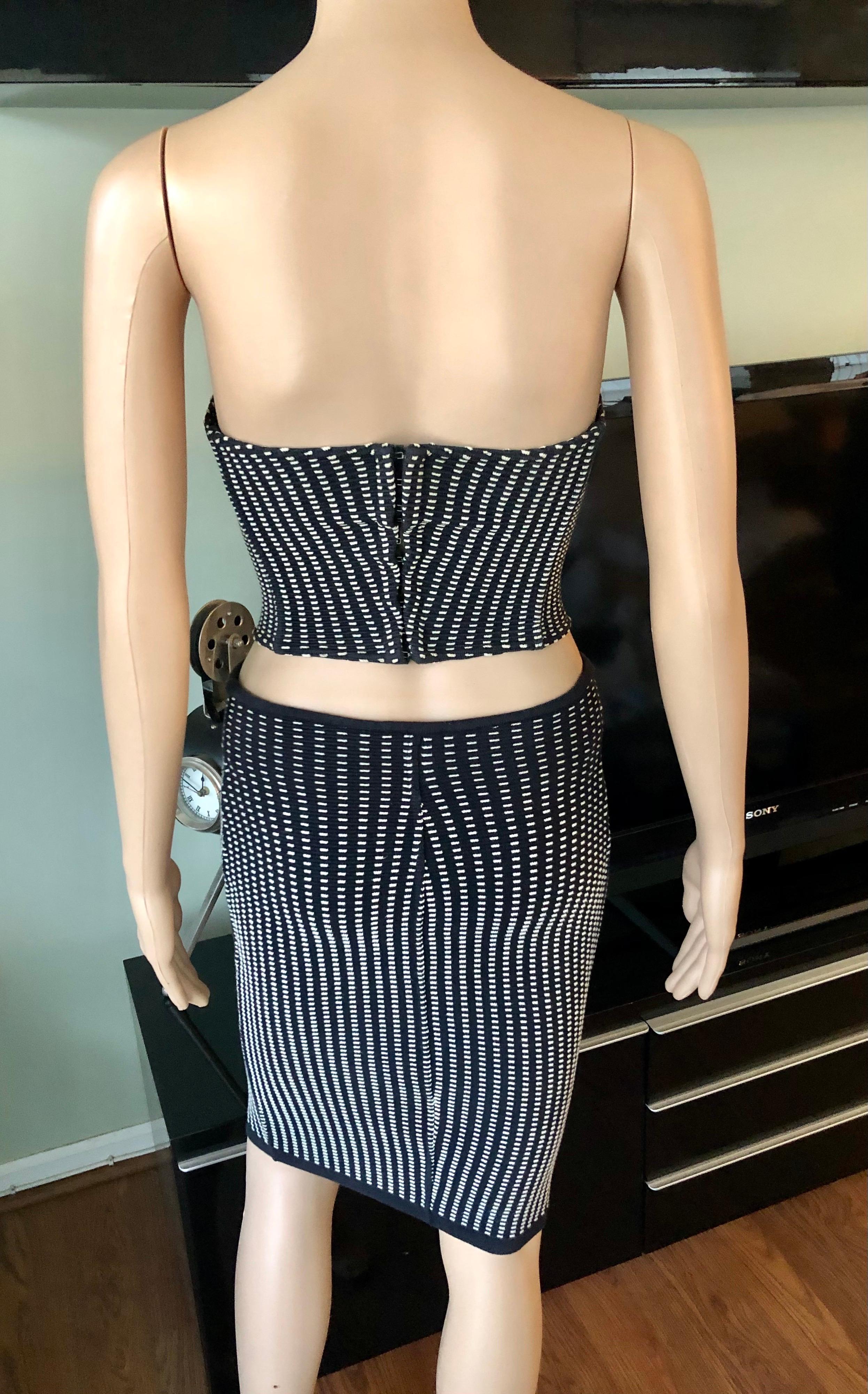 Azzedine Alaia S/S 1991 Vintage Skirt and Bustier Crop Top 2 Piece Set  1