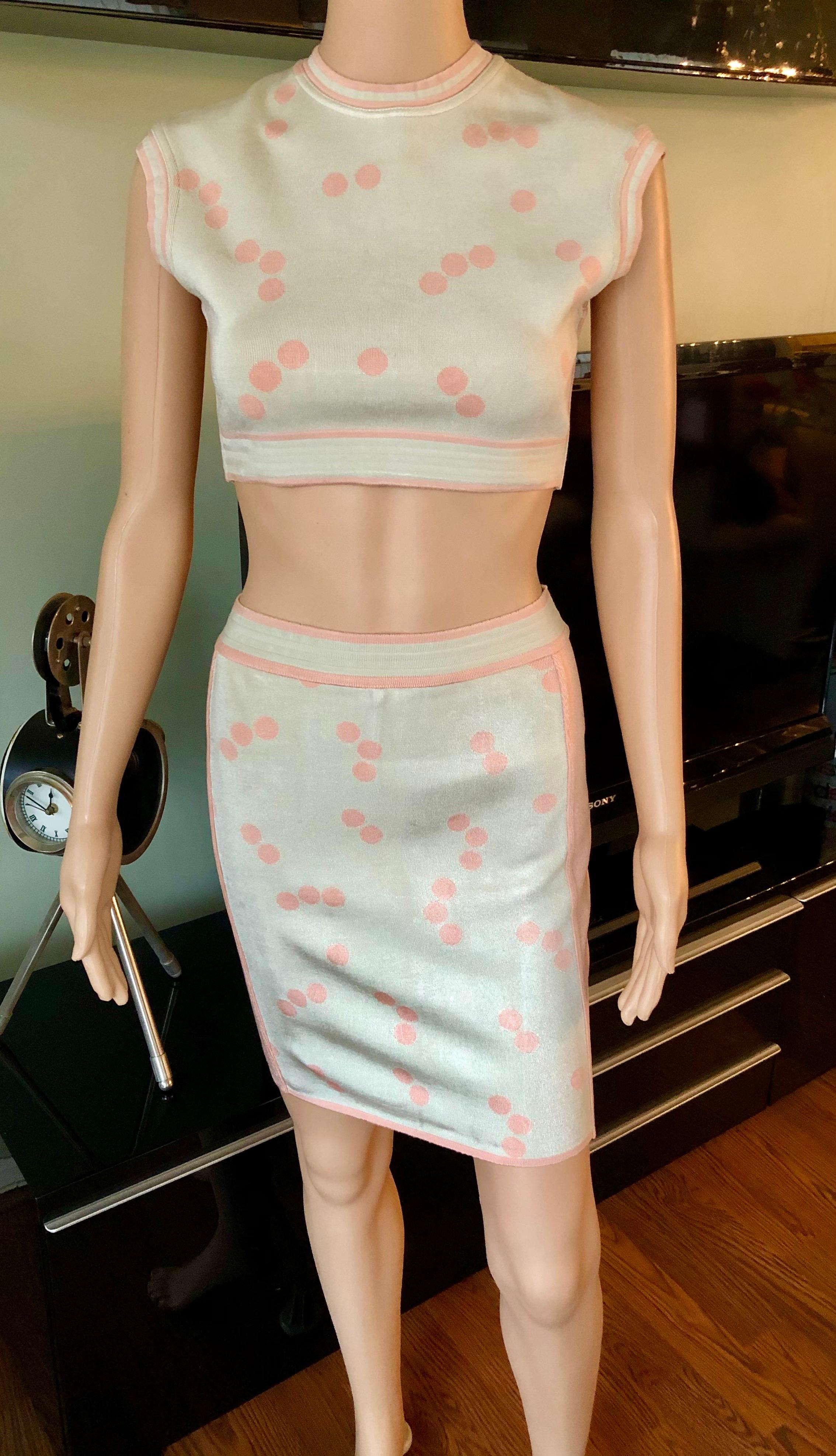 Azzedine Alaia S/S 1991 Vintage Skirt and Crop Top 2 Piece Set  In Good Condition For Sale In Naples, FL