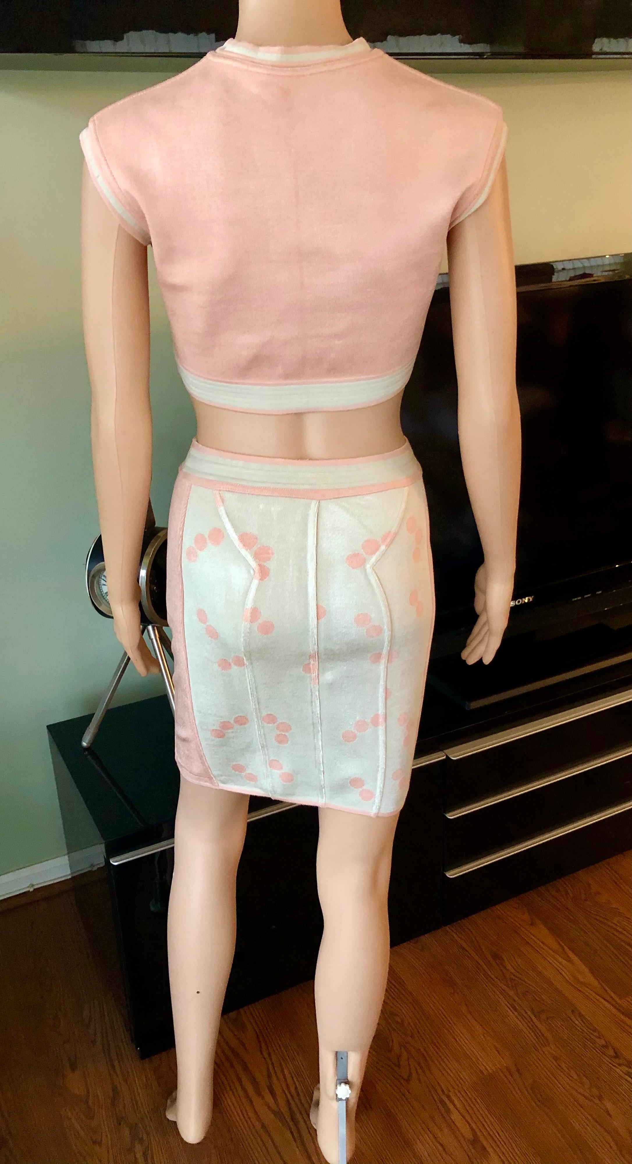 Women's Azzedine Alaia S/S 1991 Vintage Skirt and Crop Top 2 Piece Set  For Sale