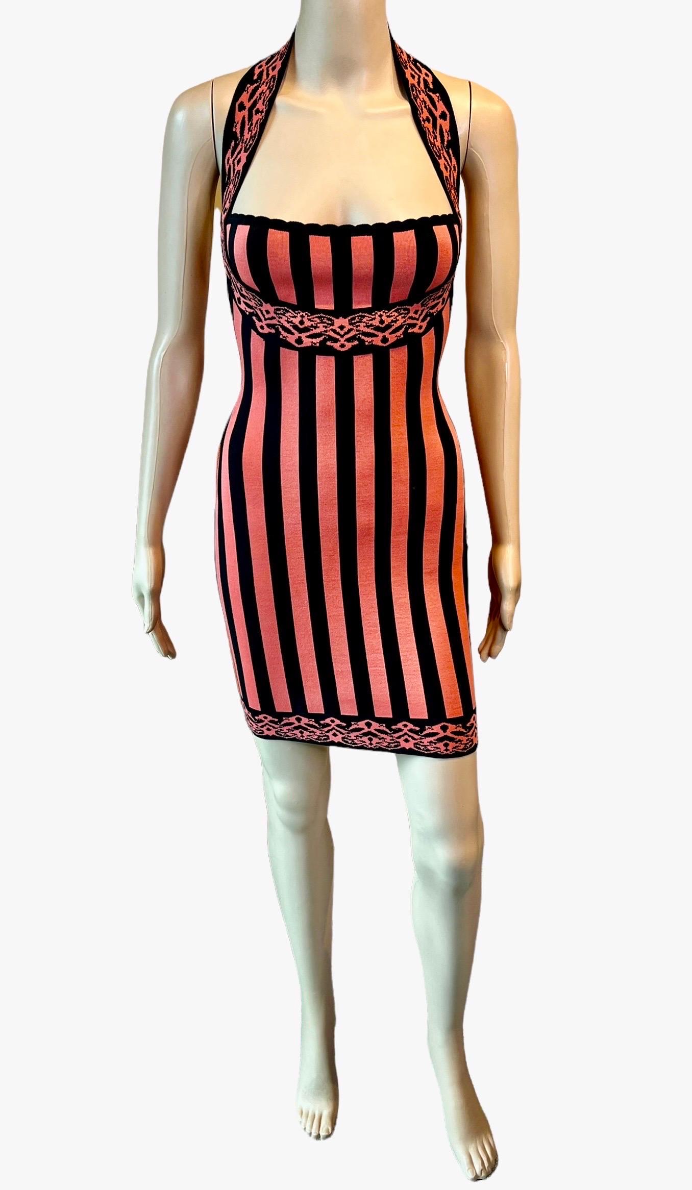 Azzedine Alaia S/S 1992 Runway Bustier Striped Bodycon Mini Dress 4