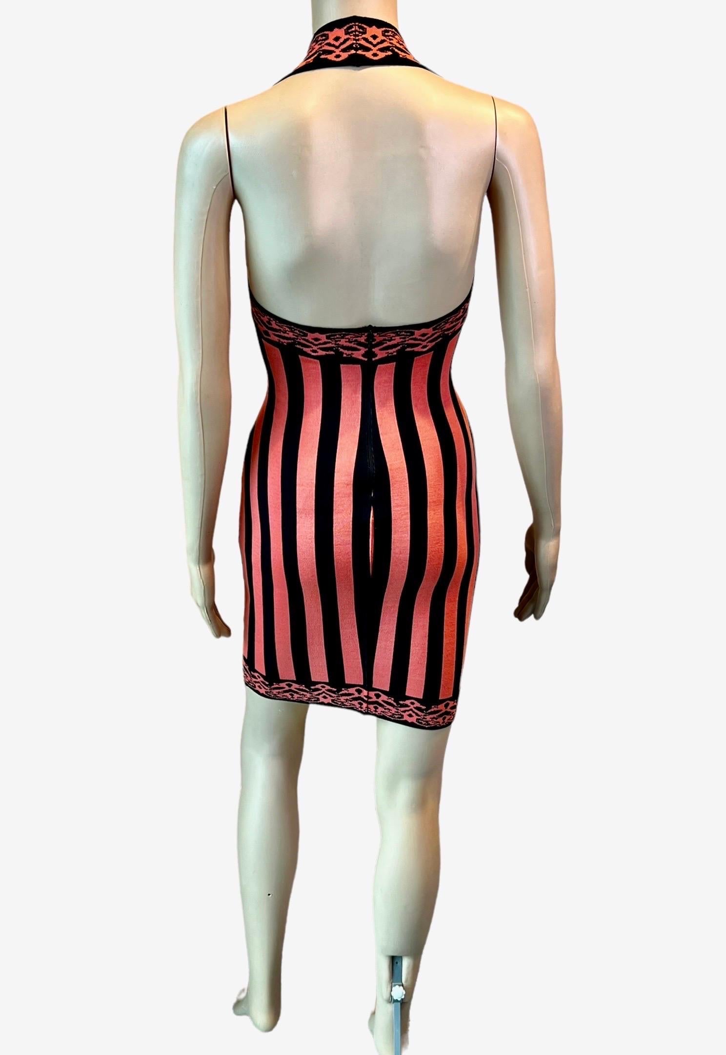 Azzedine Alaia S/S 1992 Runway Bustier Striped Bodycon Mini Dress 3