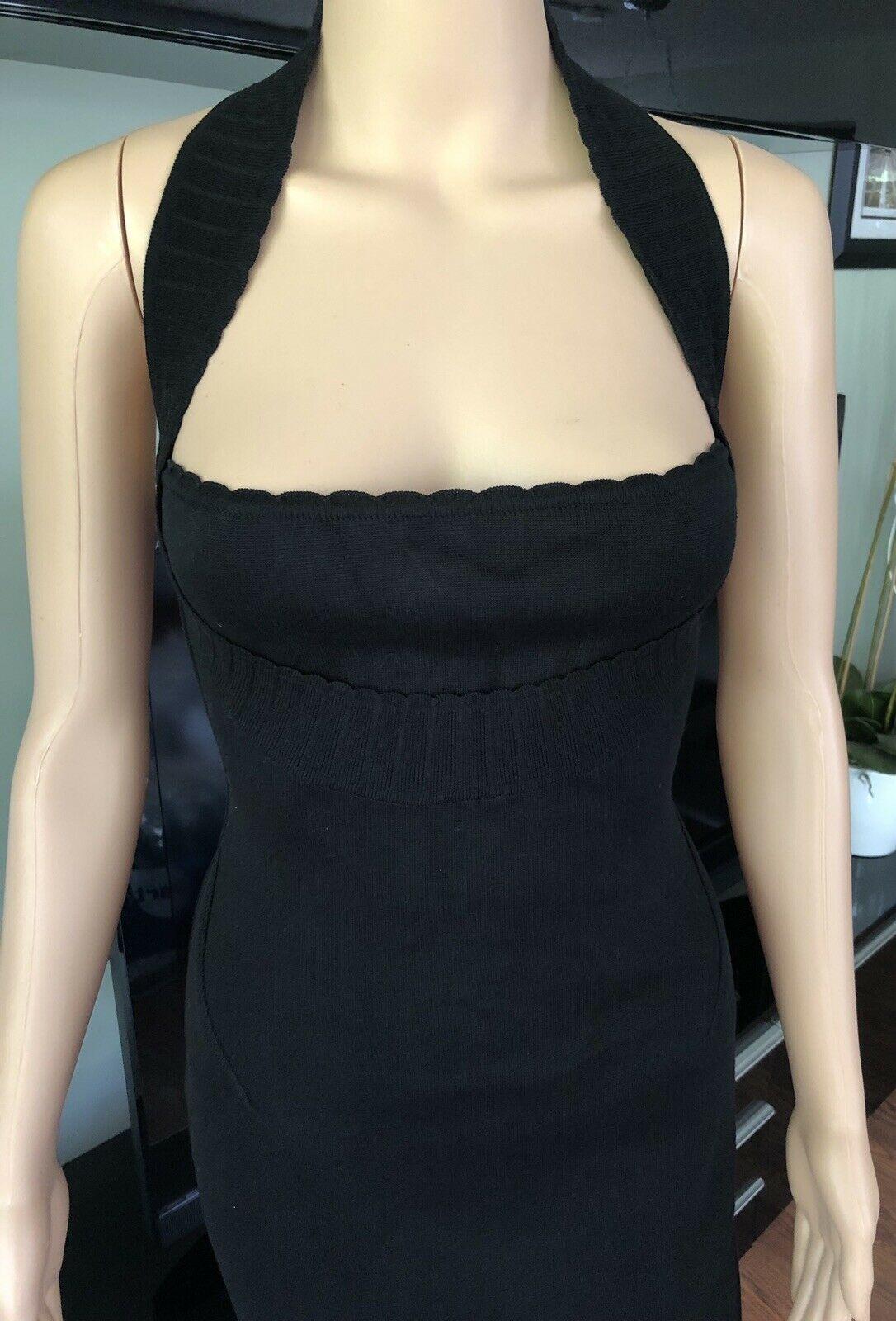Black Azzedine Alaia S/S 1992 Vintage Bustier Open Back Dress