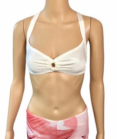 Azzedine Alaia S/S 1993 Runway Vintage Unworn Ivory Bra Bralette Crop Top