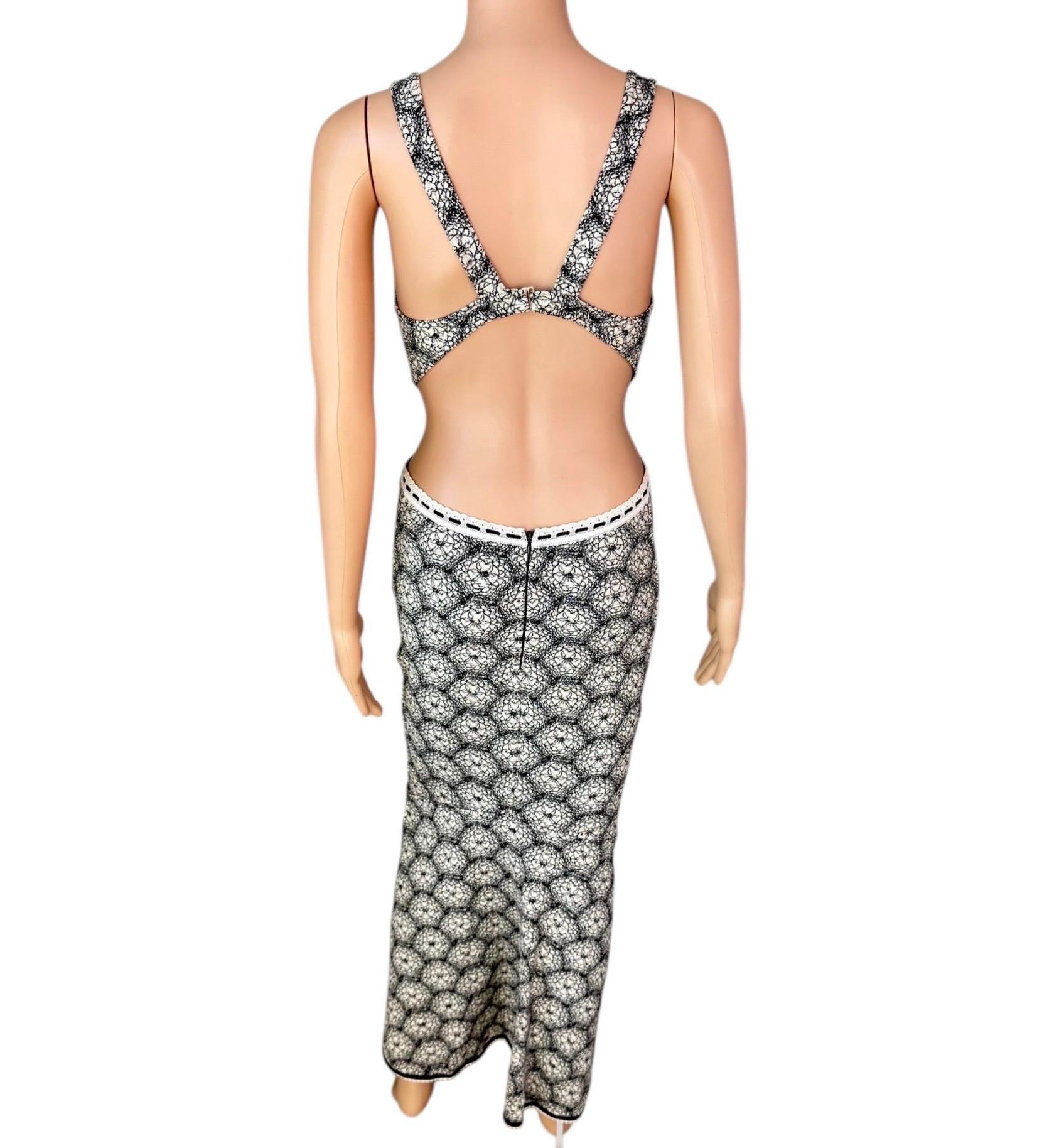 Azzedine Alaia S/S 1993 Vintage Ausschnitt Bodycon Rückenfreies Bedrucktes Maxikleid 3