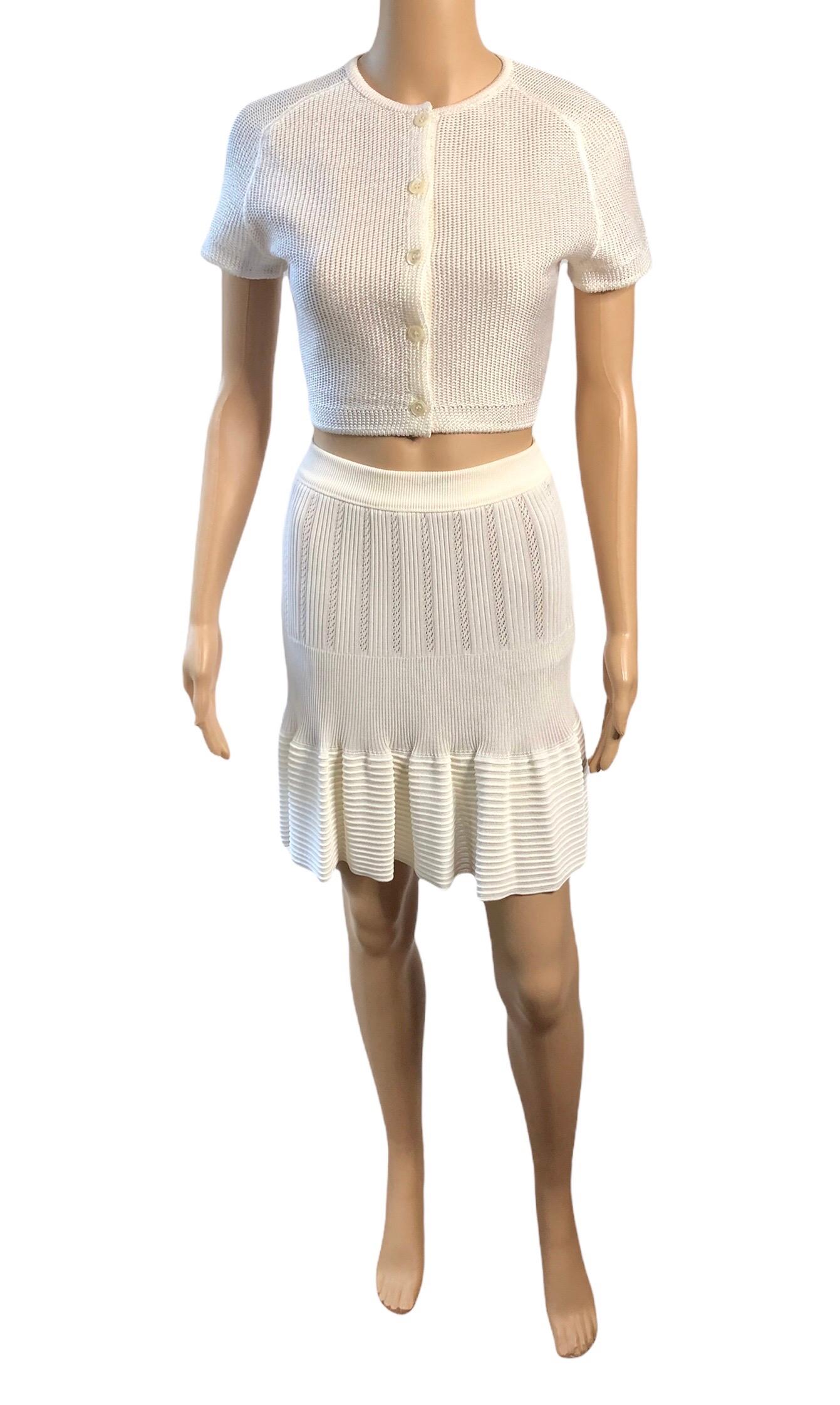 Azzedine Alaia S/S 1996 Vintage Mini Skirt and Crop Top Ensemble 2 Piece Set  In Good Condition In Naples, FL