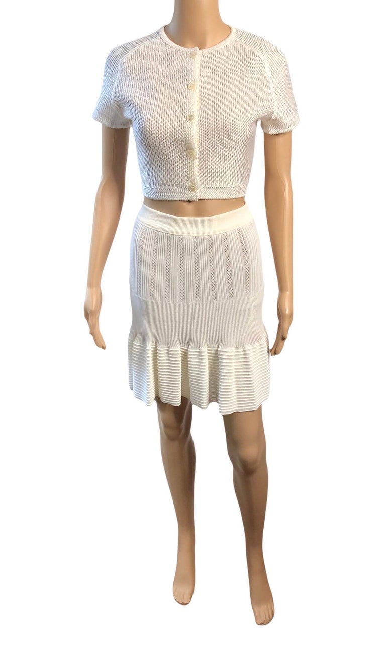 Azzedine Alaia S/S 1996 Vintage Mini Skirt and Crop Top Ensemble 2 Piece Set  In Good Condition In Fort Myers, FL
