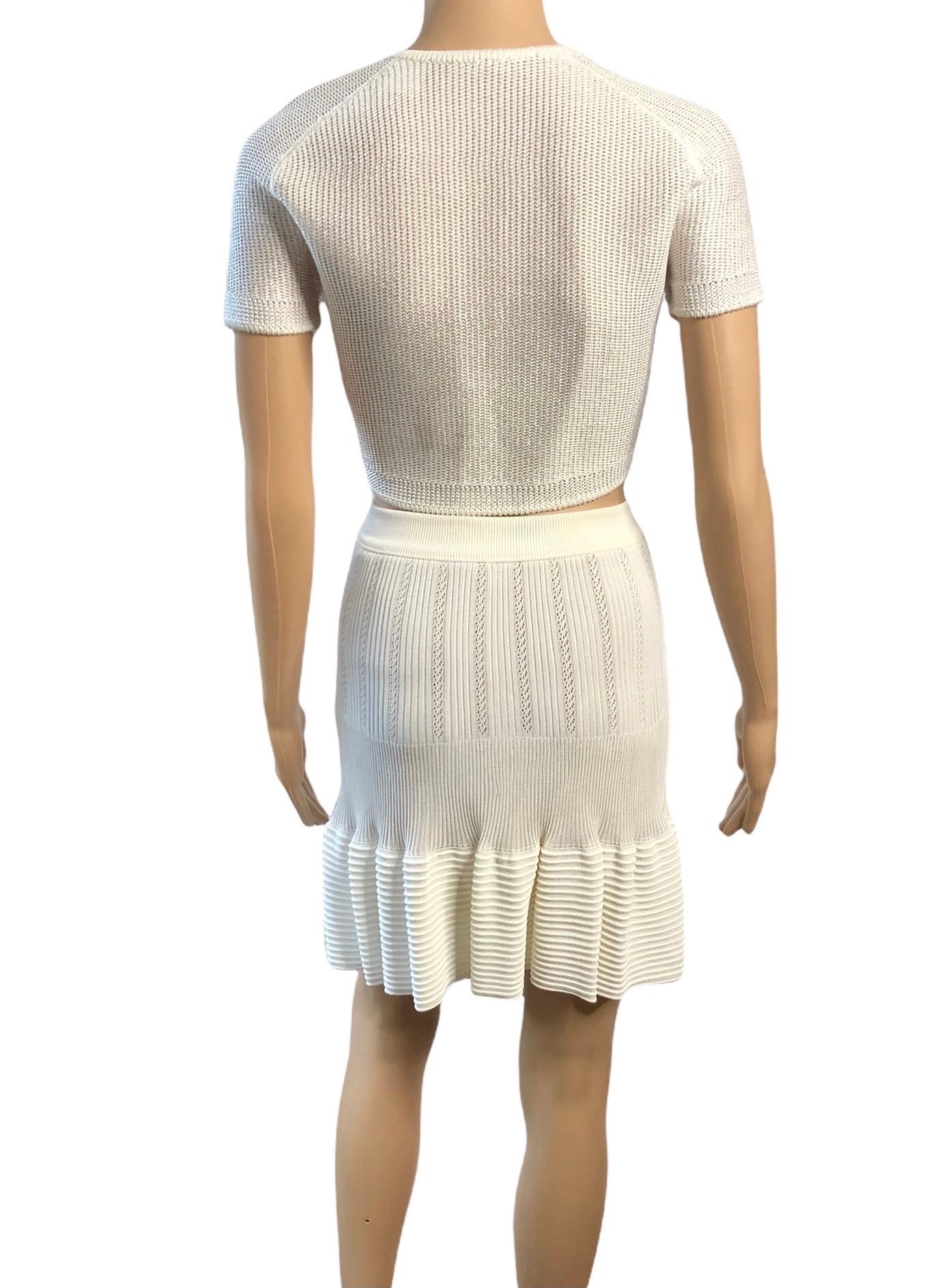 Women's Azzedine Alaia S/S 1996 Vintage Mini Skirt and Crop Top Ensemble 2 Piece Set 