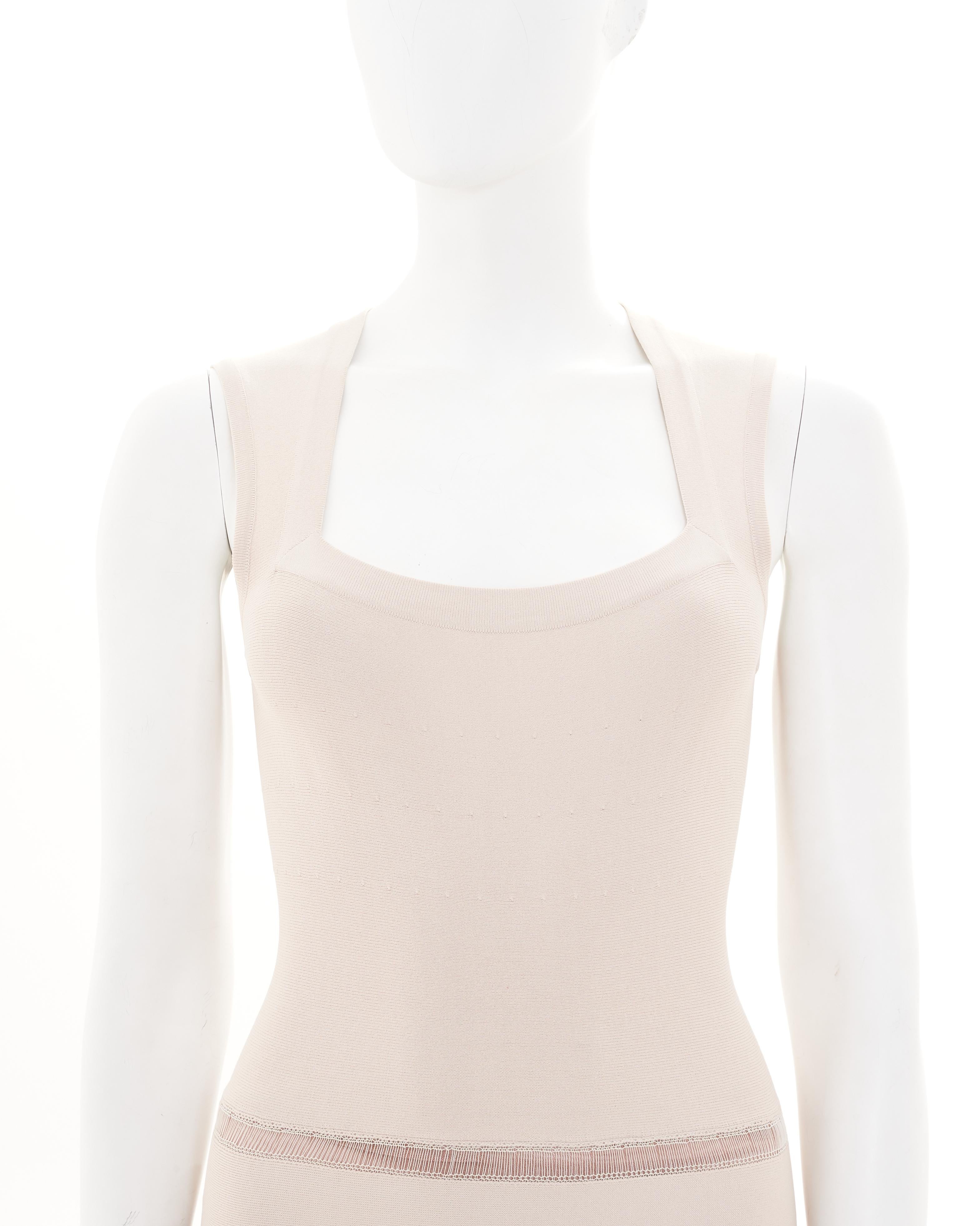 Azzedine Alaïa S/S 2010 Rosa Ärmelloses Midi Cocktailkleid Damen im Angebot